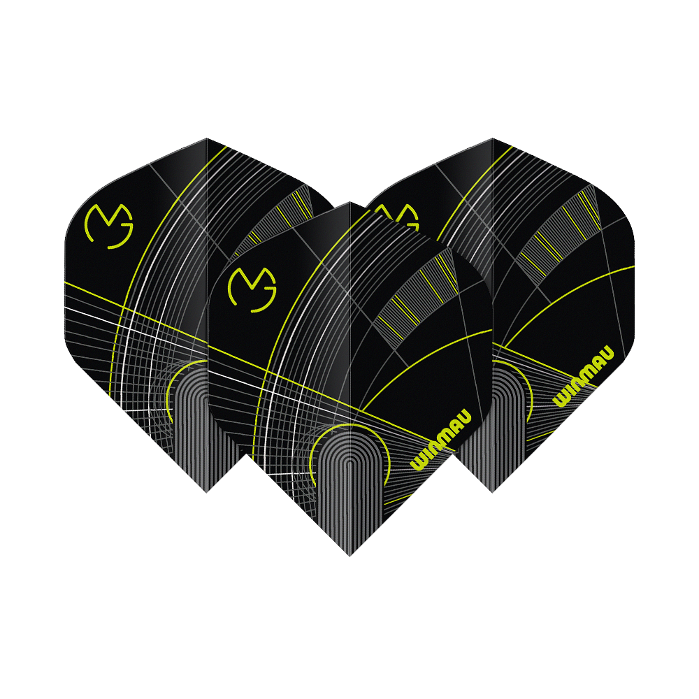Winmau Prism Delta MvG Black Green No2 Standard Flights Abgebildet sind Winmau Prism Delta MvG Black No2 Standard Flights. Das Flight-Set verfügt über ein markantes Design.