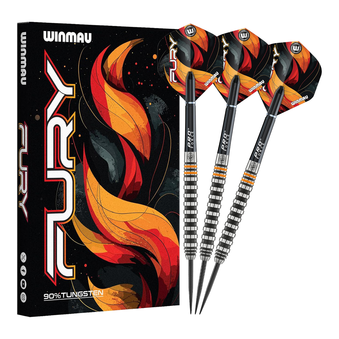 Winmau Fury steel darts - 22g Gezeigt werden die Winmau Fury Steeldarts - 22g. Diese hochwertigen Steeldarts sind für anspruchsvolle Spieler konzipiert.