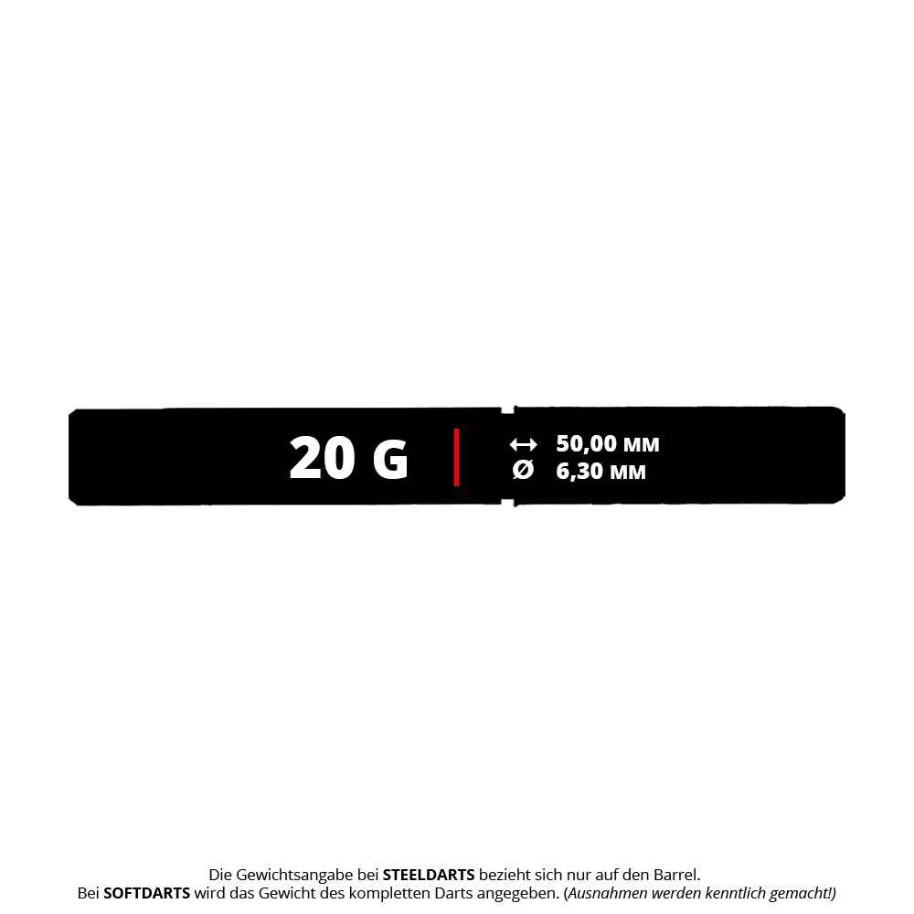 Das Bild zeigt die Caliburn Starships Series Demeter Softdarts mit einem Gewicht von 20g. Die Softdarts sind deutlich erkennbar.