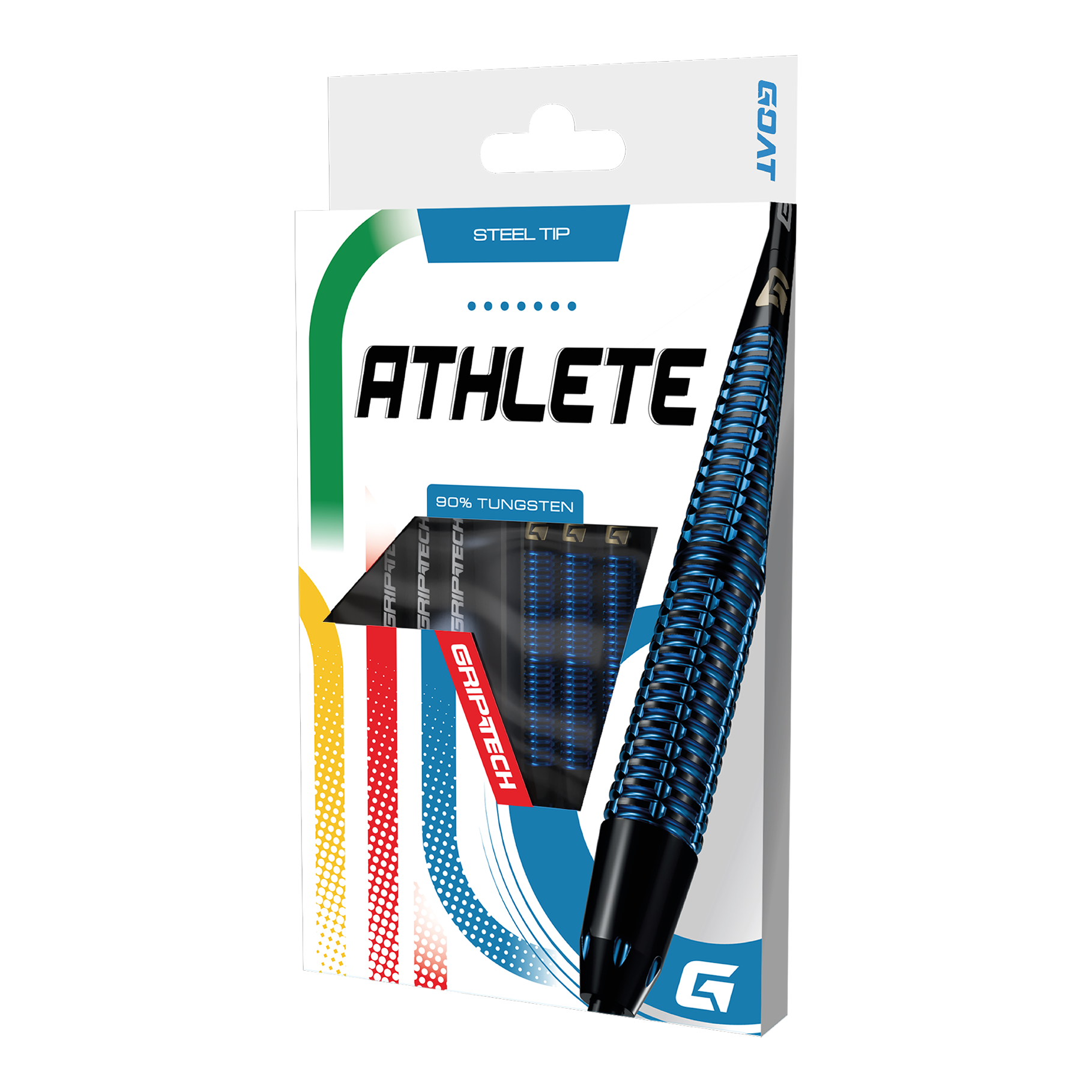 GOAT Athlete Blue Tungsten Steel Darts Das Foto zeigt die GOAT Athlete Black Tungsten Steeldarts. Diese Steeldarts zeichnen sich durch ihre Robustheit aus.