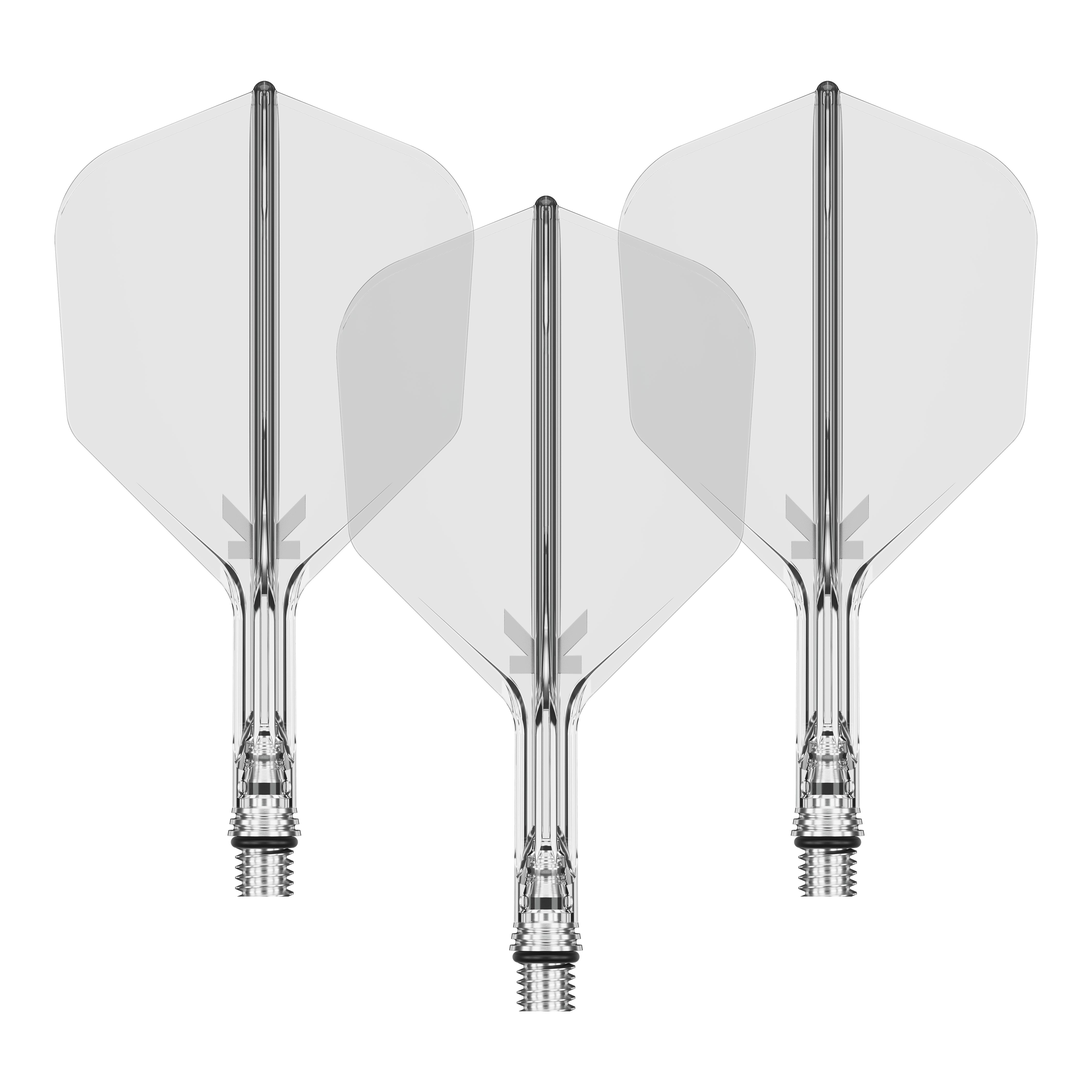 Target K-Shift No6 Flights - Clear Ein Set von Target KShift No6 Dart-Flights in klarer, durchsichtiger Optik, 19 mm lang. Die Abbildung zeigt mehrere Flights als Set.