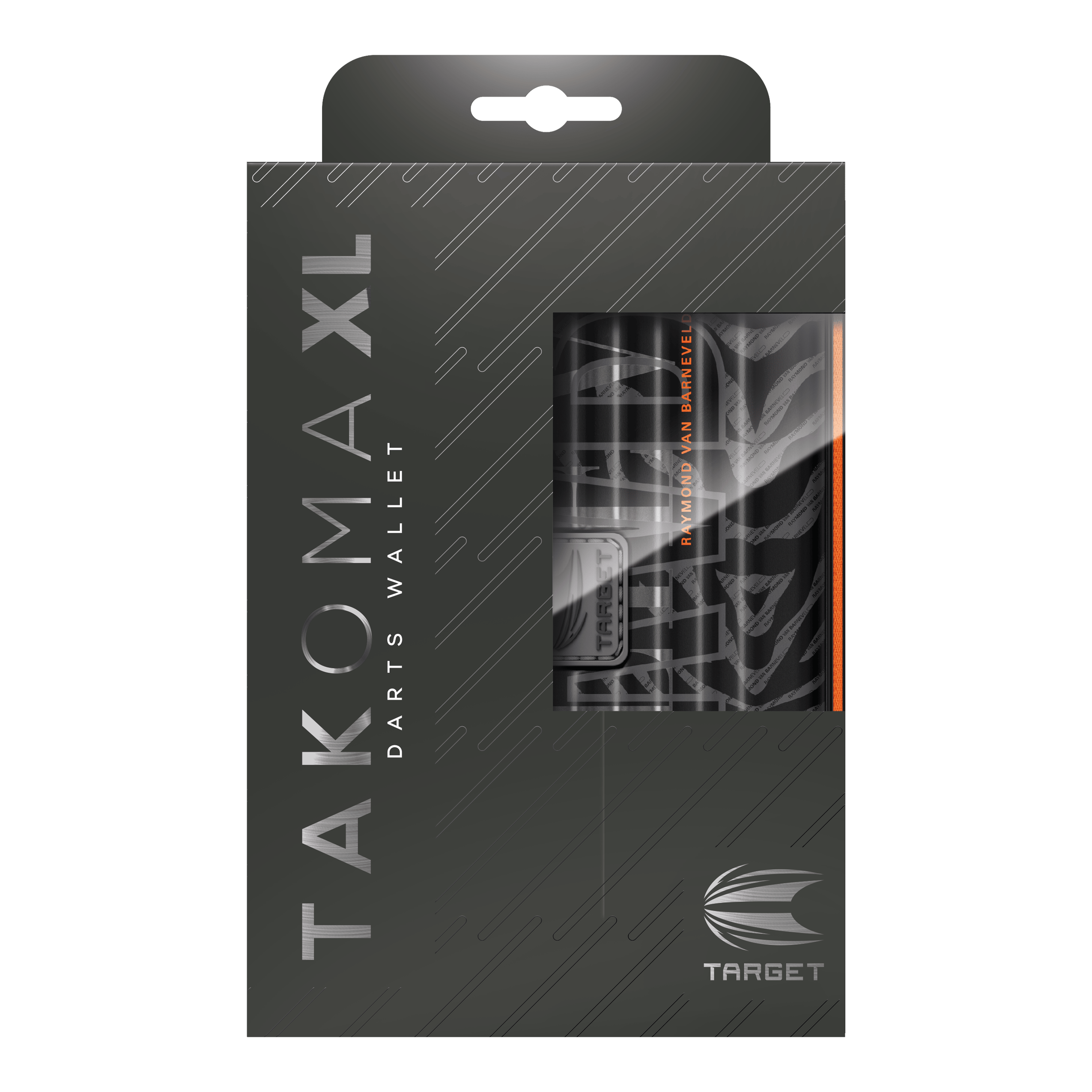 Takoma XL Ghost Series Raymond Van Barneveld dart case Auf dem Bild ist das Takoma XL Ghost Series Raymond Van Barneveld Dartcase zu sehen. Mit diesem Dartcase können die Pfeile sicher verstaut werden.