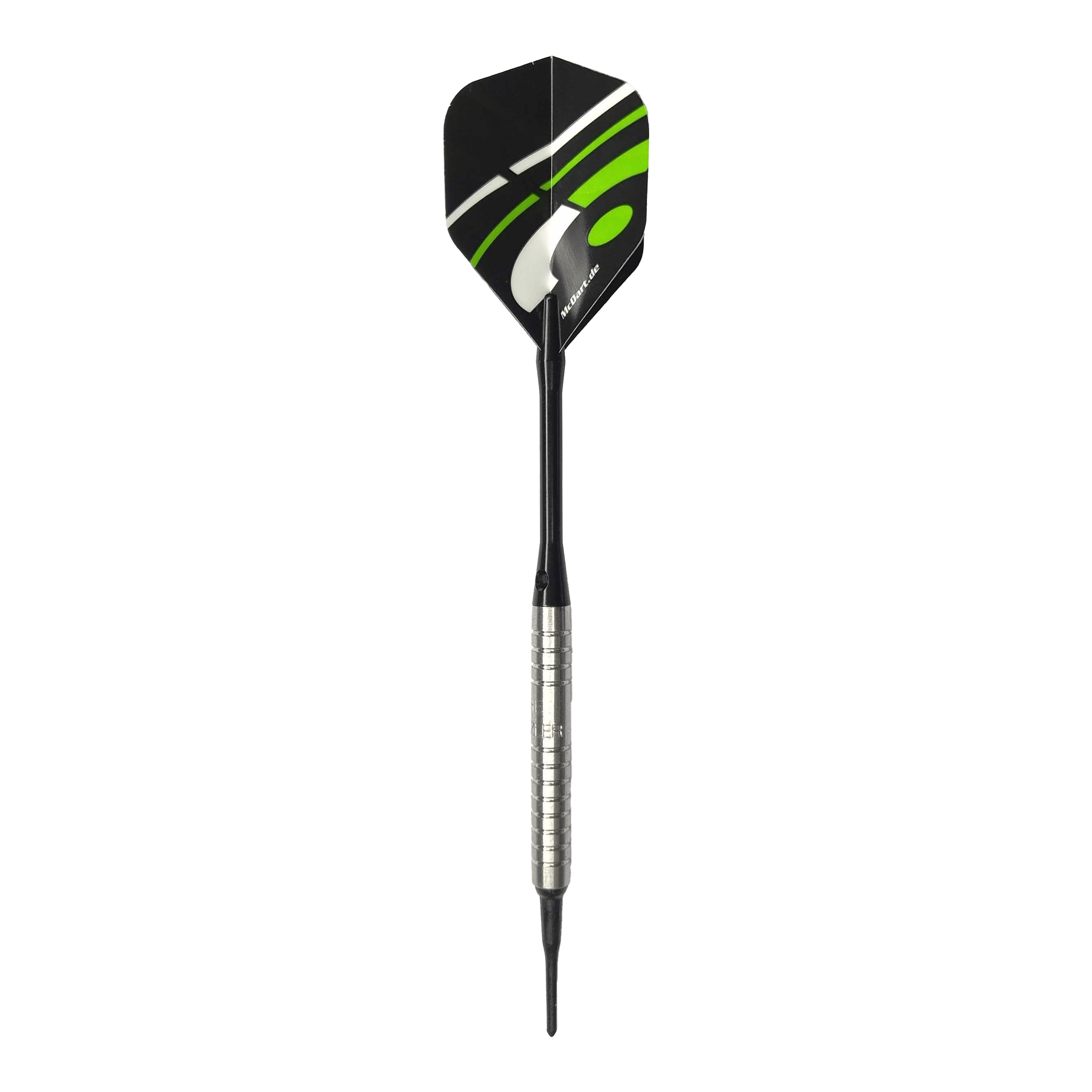 McDart 85 Tungsten V16 soft darts - 16.5g Ein McDart 85er Tungsten V16 Softdart - 16,5g ist abgebildet. Die Form ist schmal und lang.