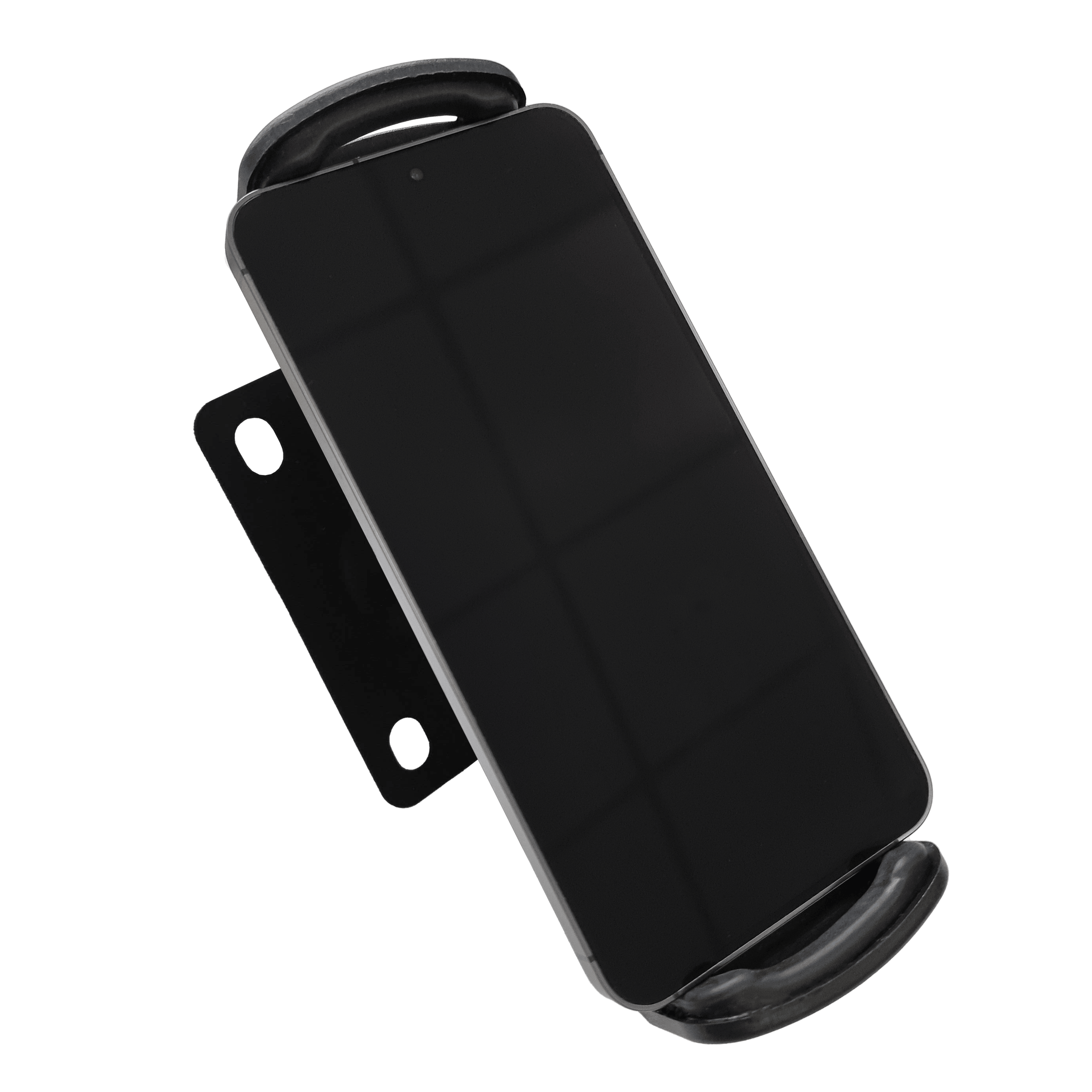 McDart TABSteady Tablet Wall Mount Die Abbildung zeigt die McDart TABSteady Tablet Wandhalterung mit einem eingespannten Tablet. Die Halterung ist stabil und zur Wandmontage geeignet.