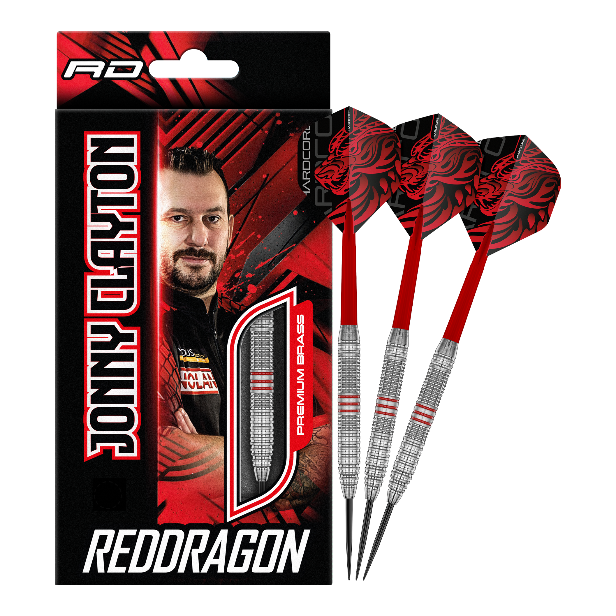 Red Dragon Jonny Clayton Brass Steel Darts - 21 g Red Dragon Jonny Clayton Brass Steeldarts - 21 g wird gezeigt. Der Dartpfeil besteht aus Messing und ist optimal für Dartspieler.