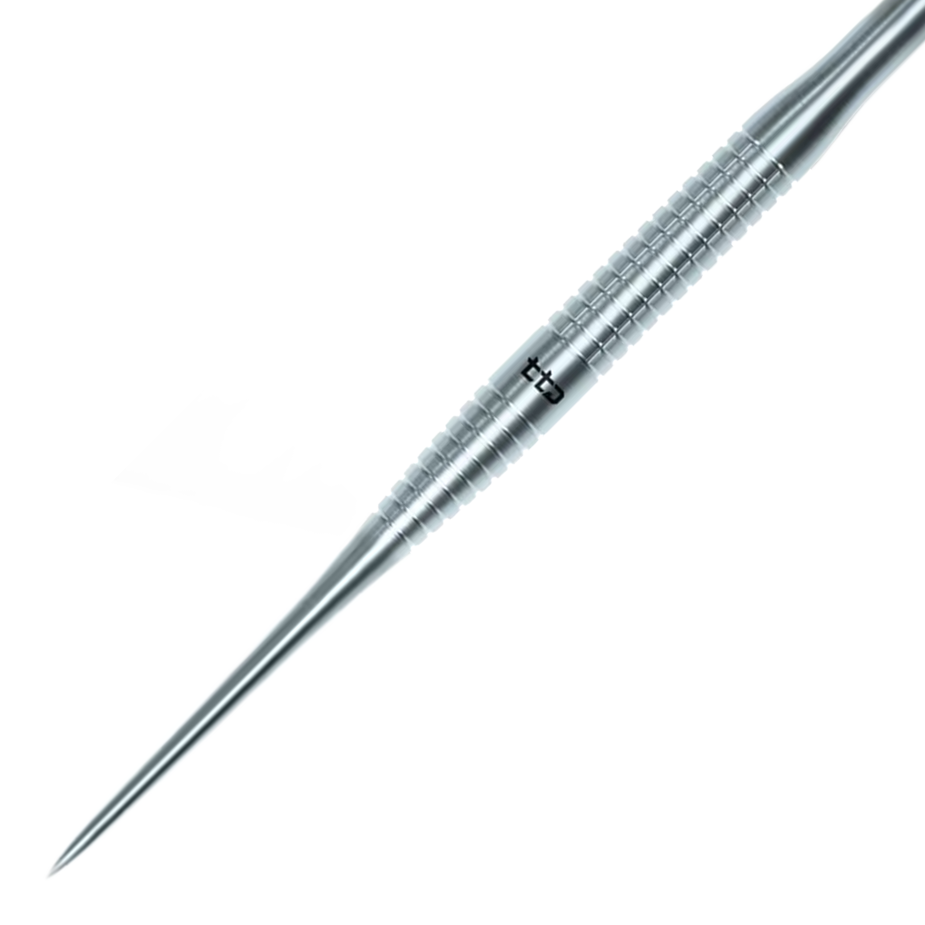 Hier sieht man die Caliburn TTD Complete Titanium T3 Silver Steeldarts - 7g. Die Darts bestehen aus silbernem Titan und wiegen jeweils 7 Gramm.