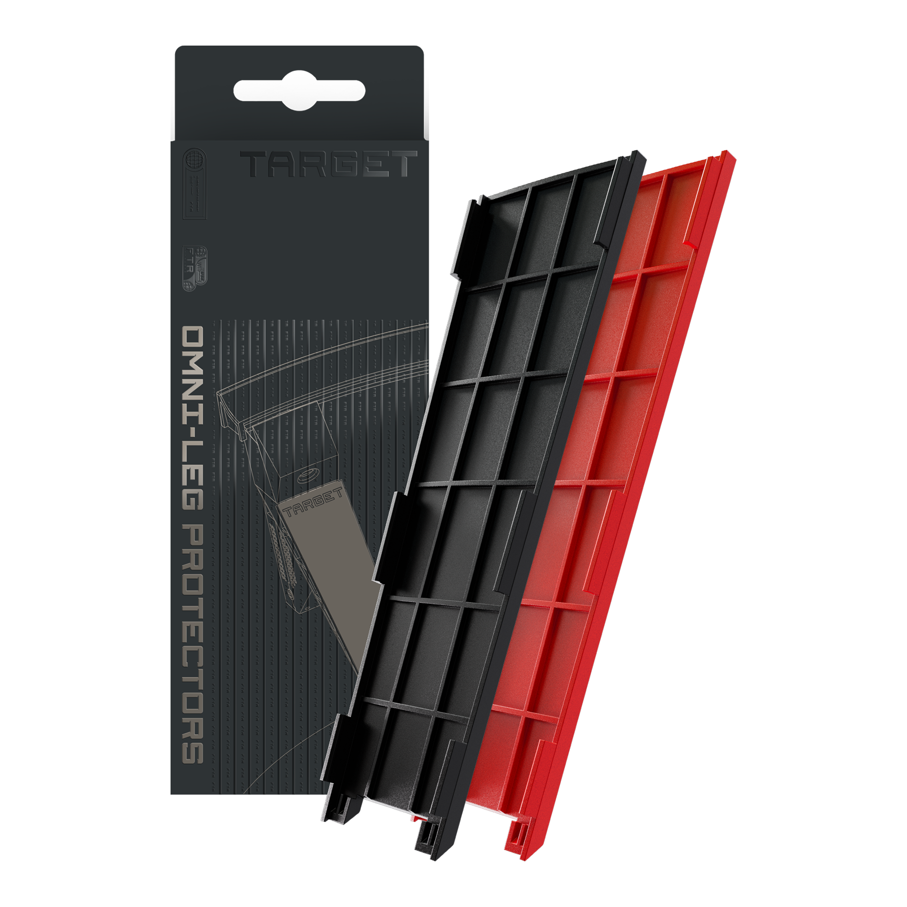 Zu sehen sind Target OMNI Leg Protectors. Sie sind speziell für den Schutz der Beine entwickelt.