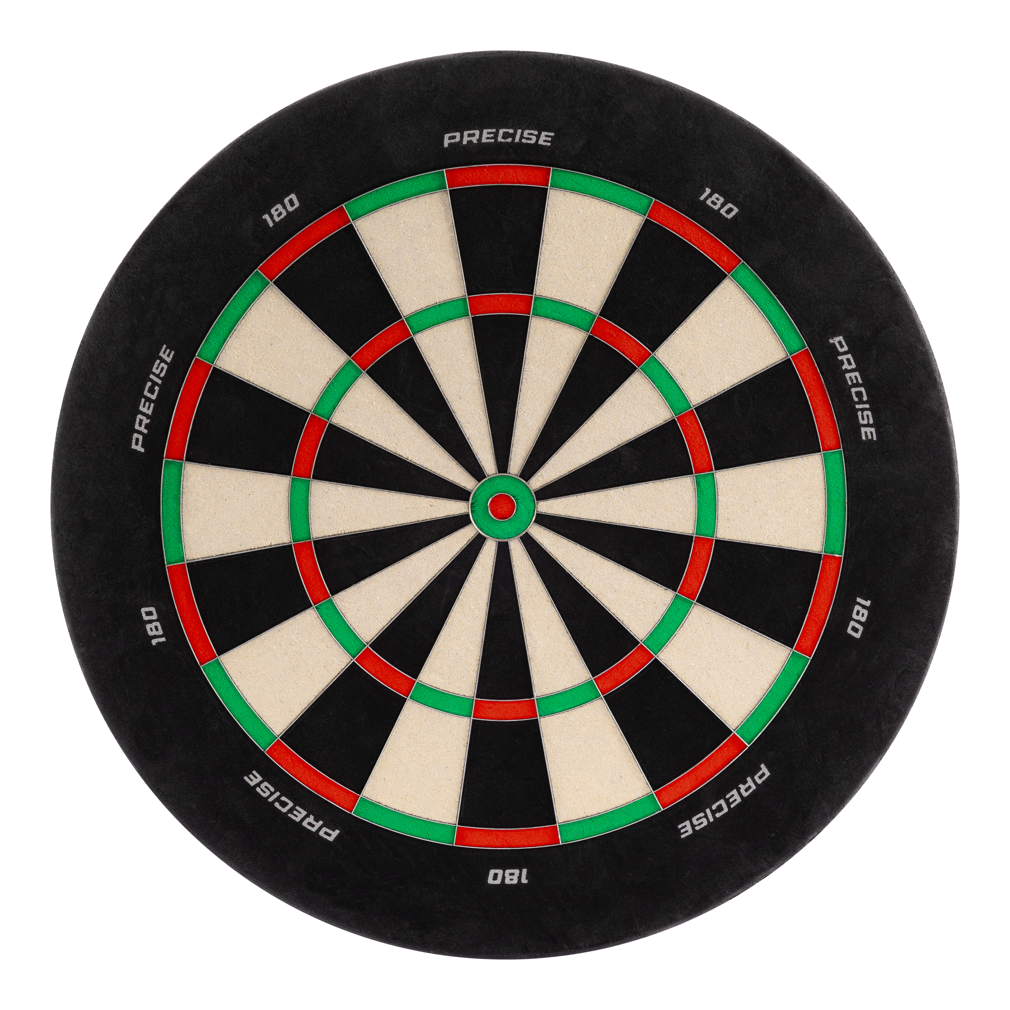 Das Bild zeigt das Precise 180 Endorphine Steeldartboard ohne Nummernring. Es handelt sich um eine Dartscheibe für Präzisionsspiele.
