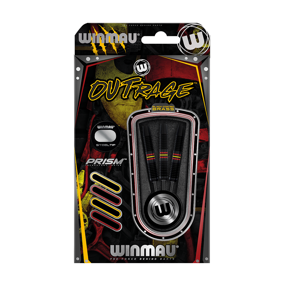 Winmau Outrage V1 Black Coated Brass Steel darts