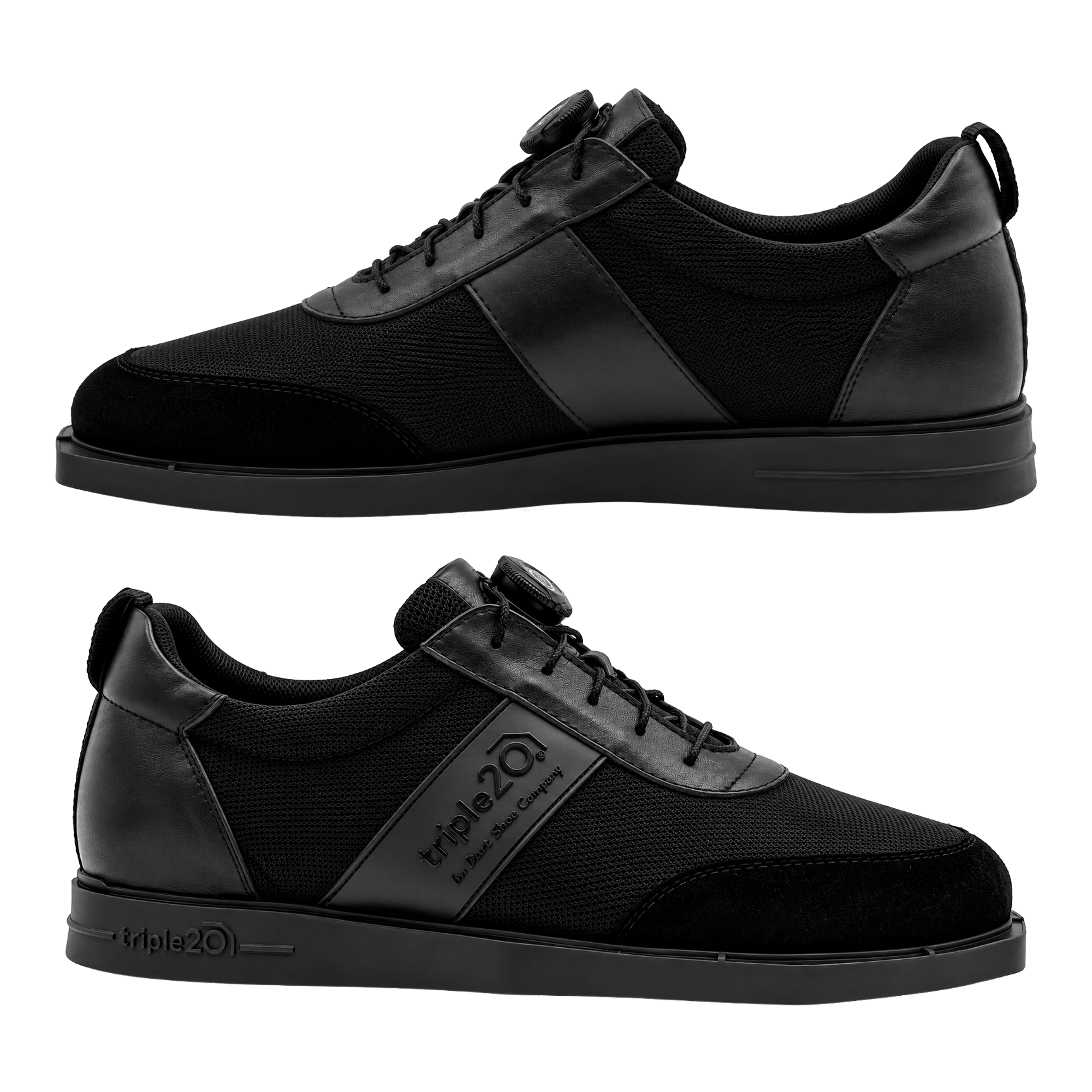 Triple20 Dart Shoes Textile with Twist Closure - Black Zu sehen sind die Triple20 Dartschuhe Textil mit Drehverschluss - Schwarz. Die Schuhe sind funktional und zeitlos.
