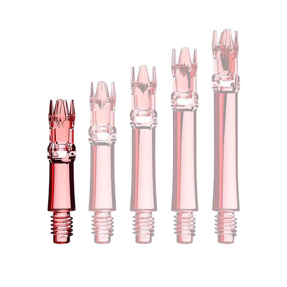 L-Style L-System Replacement Shafts - Clear Red Hier sieht man eine rote transparente Ersatzshaft. Die Shaft wird unter Lichteinfall gezeigt.