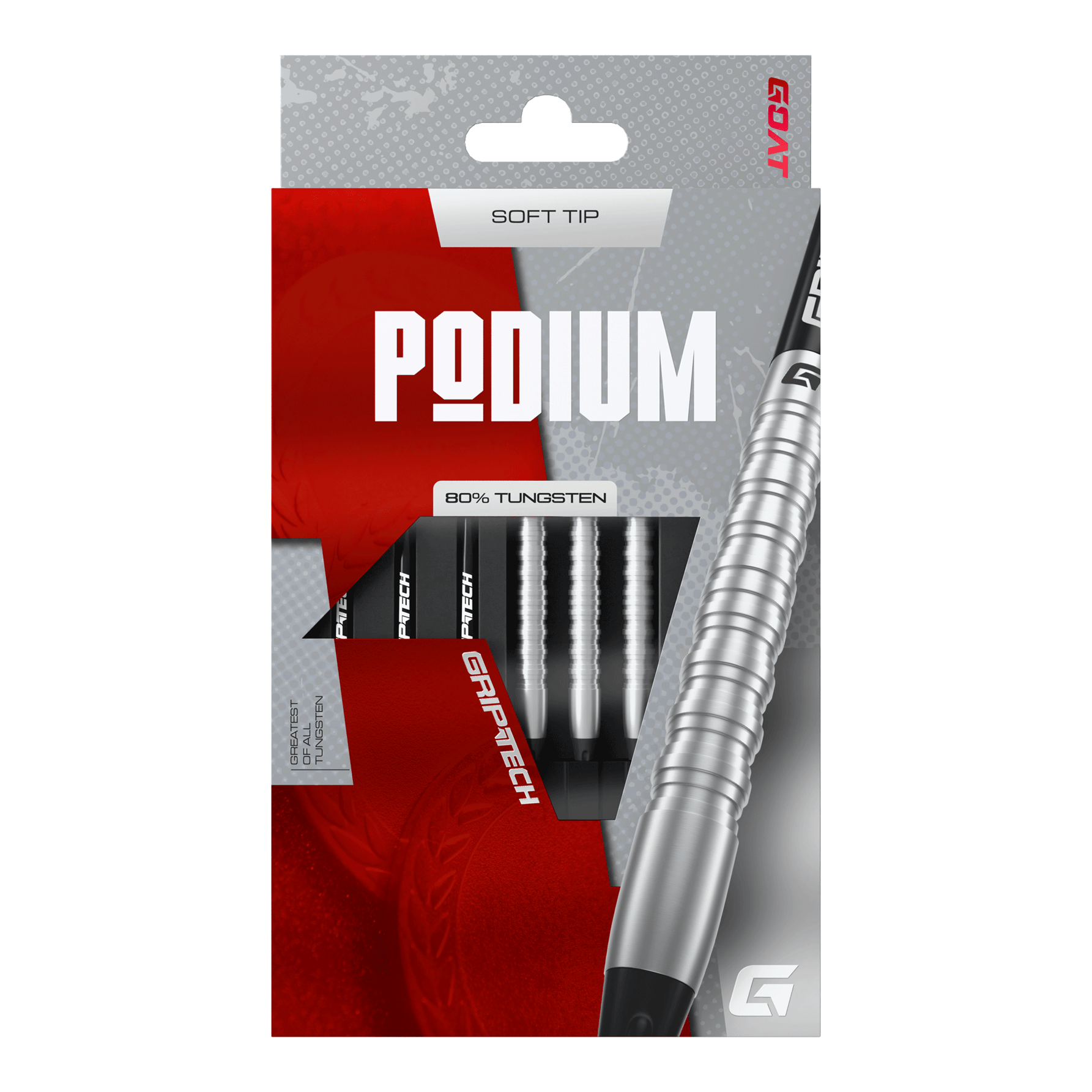 GOAT Podium Silver Softdarts - 18g Das Foto zeigt die GOAT Podium Silver Softdarts mit 18g Gewicht. Diese silbernen Softdarts eignen sich ideal für Dartspieler.