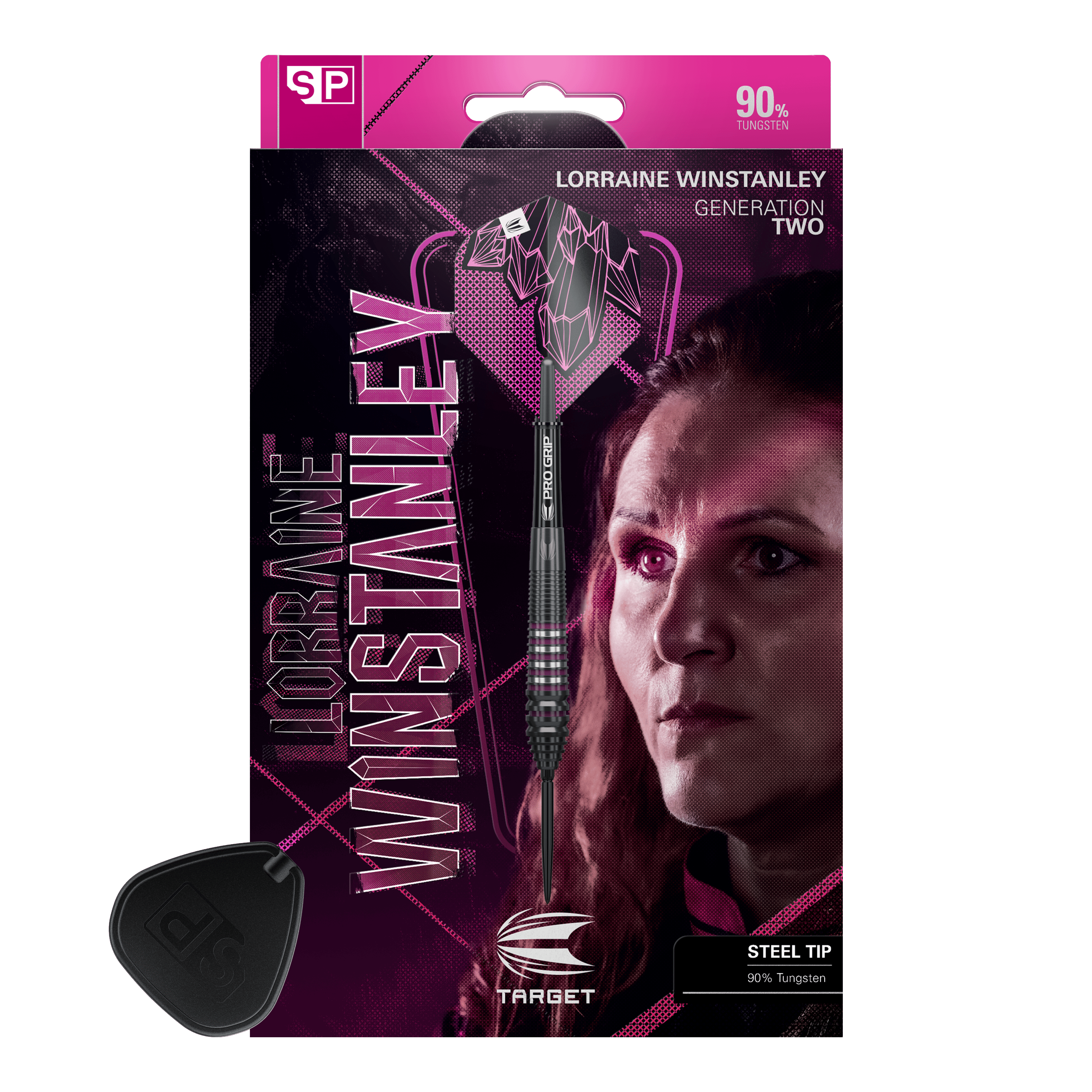Auf diesem Bild sind die Target Lorraine Winstanley GEN2 Swiss Point Steeldarts - 24g dargestellt. Diese Darts eignen sich ideal für professionelle Dartspiele.