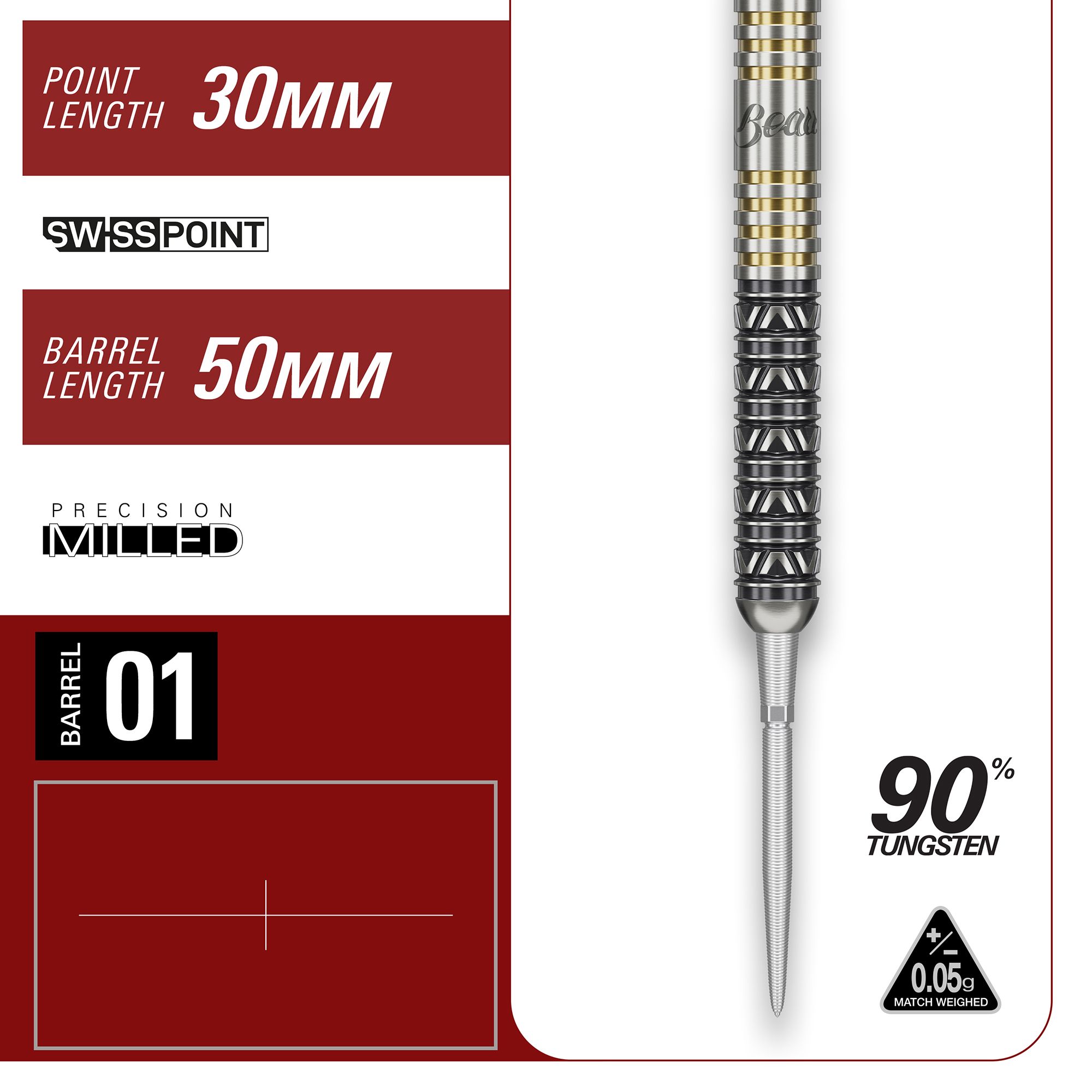 Das Foto zeigt die Target Japan Beau Greaves Japan Edition Swiss Point Steeldarts. Sie sind in einer speziellen Edition für Fans des Dartsports erhältlich.