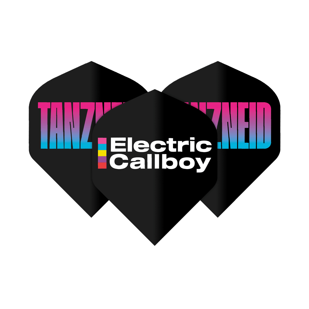 Electric Callboy Tanzneid Album Version Flight Pack - 10 Sets Man sieht das Electric Callboy Tanzneid Album Version Flight Pack - 10 Sets. Das Set enthält Flights für das Dartspiel.