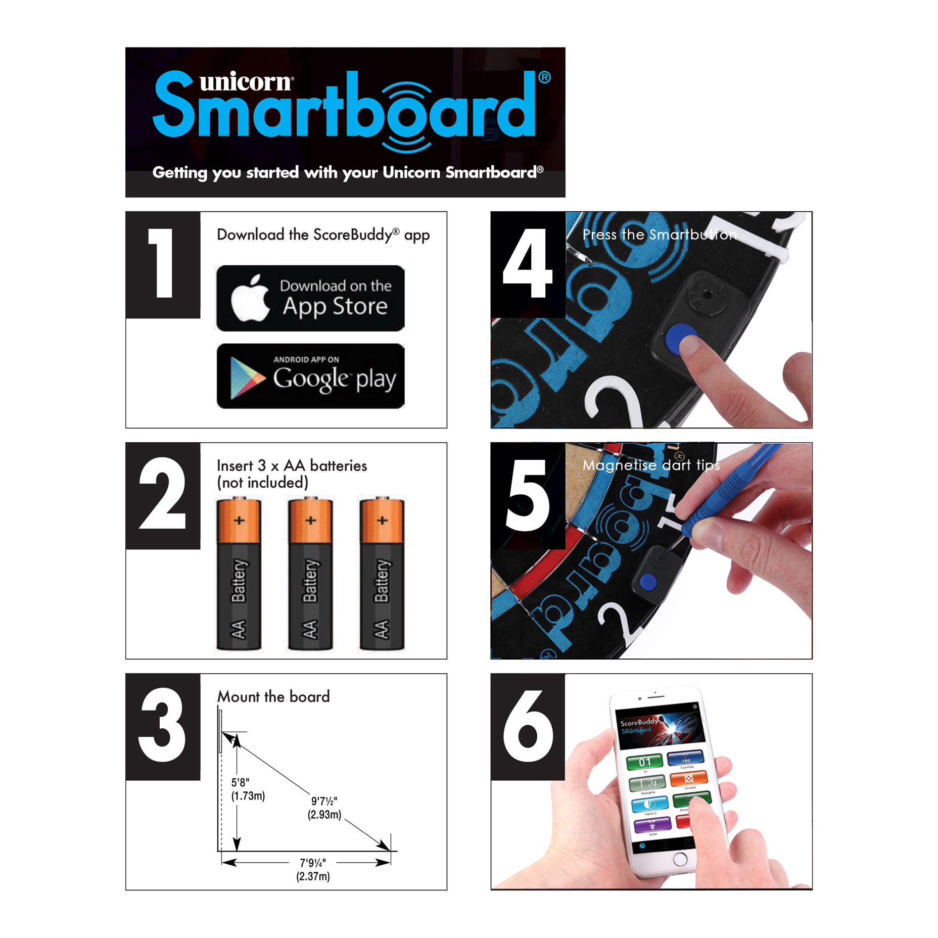 Unicorn Smartboard steel dartboard