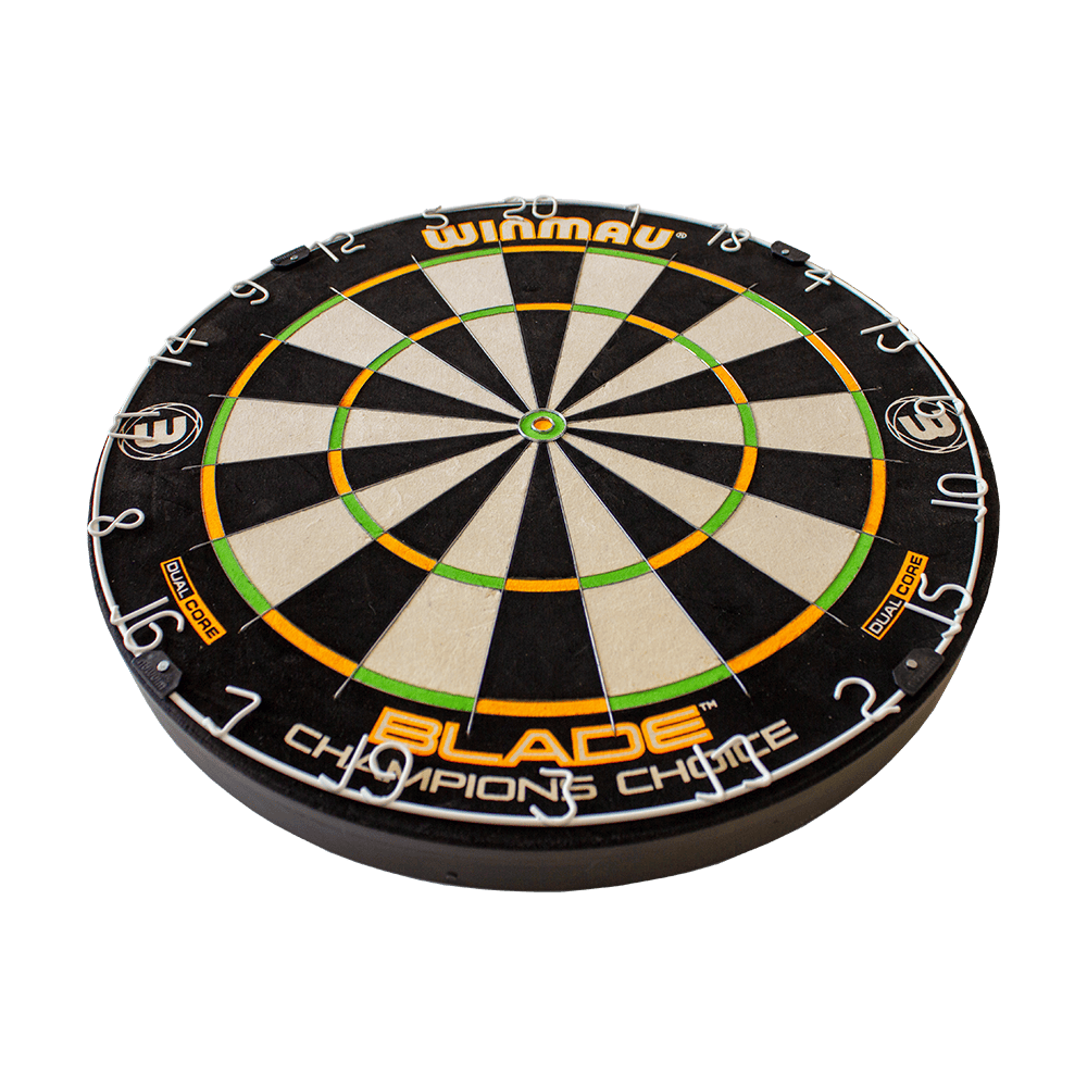 3023_Winmau_Champions_Choice_DualCore_Dartboard_2cXfejLAkxmfDA Winmau Champions Choice DualCore Dartboard präsentiert sich scharf umrissen. Die Spielfläche zeigt eine farbige Einteilung.