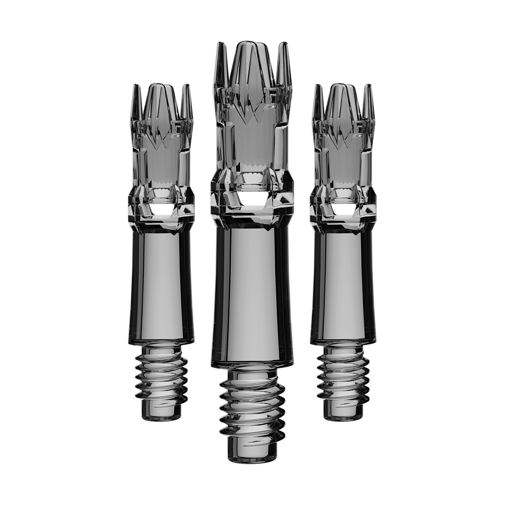 L-Style L-System Replacement Shafts - Clear Black Ein Set von Ersatzshafts in transparentem Schwarz ist zu sehen. Die Shafts sind zusammen abgebildet.