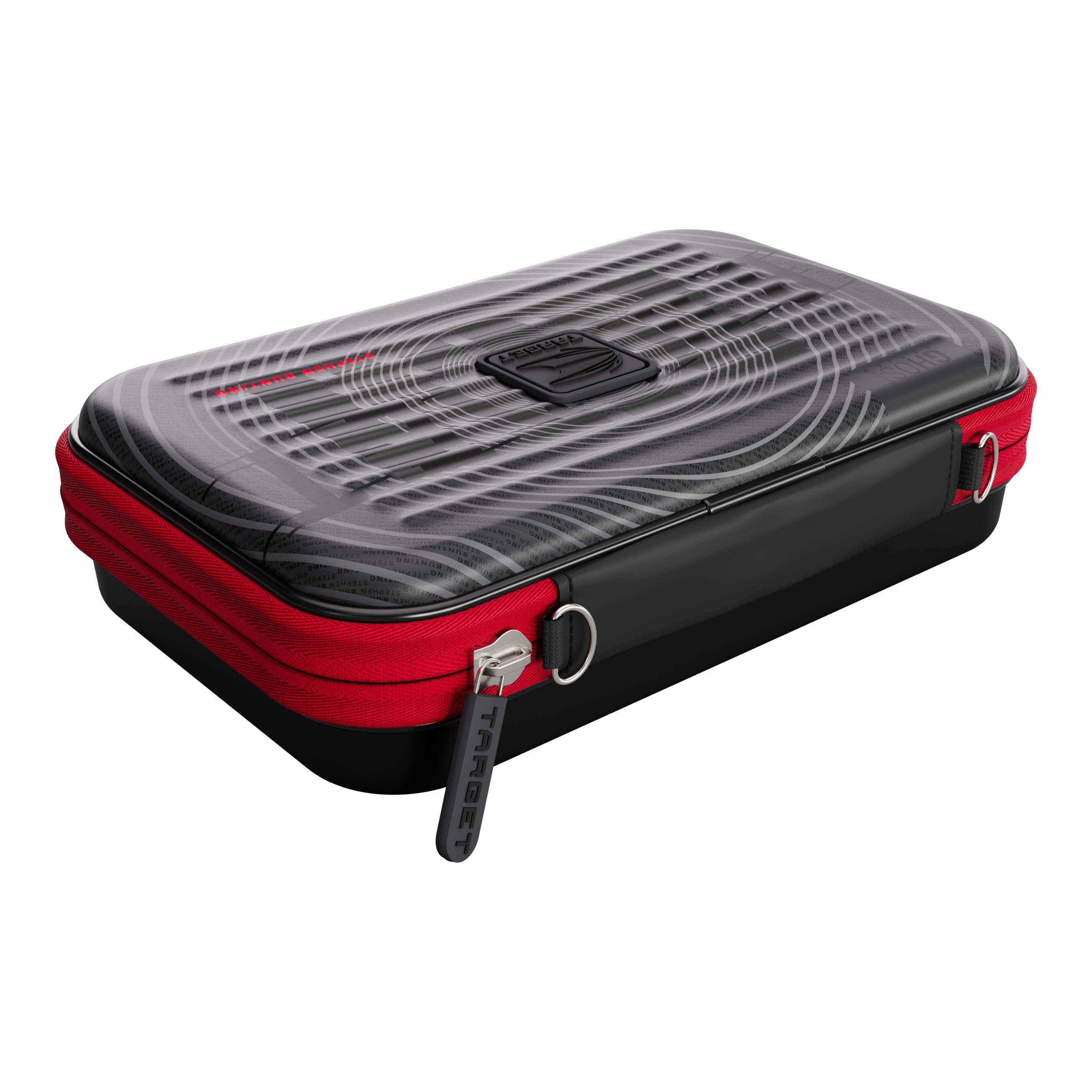 Das Bild zeigt das Takoma XL Ghost Series Stephen Bunting Dartcase. Es dient der Aufbewahrung und dem Schutz von Darts und Zubehör.