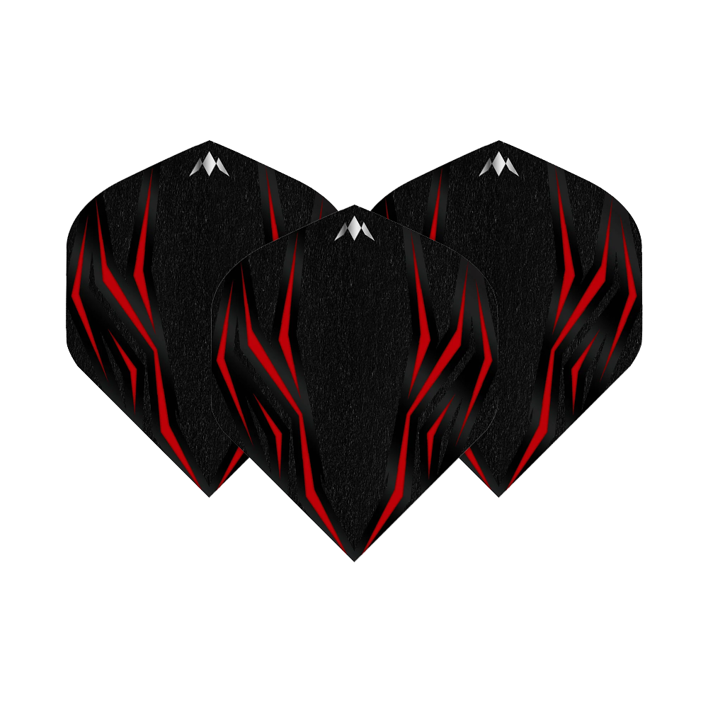 Das Bild zeigt die Mission Lava Red No6 Flights. Es sind rote Flights für Dartpfeile.