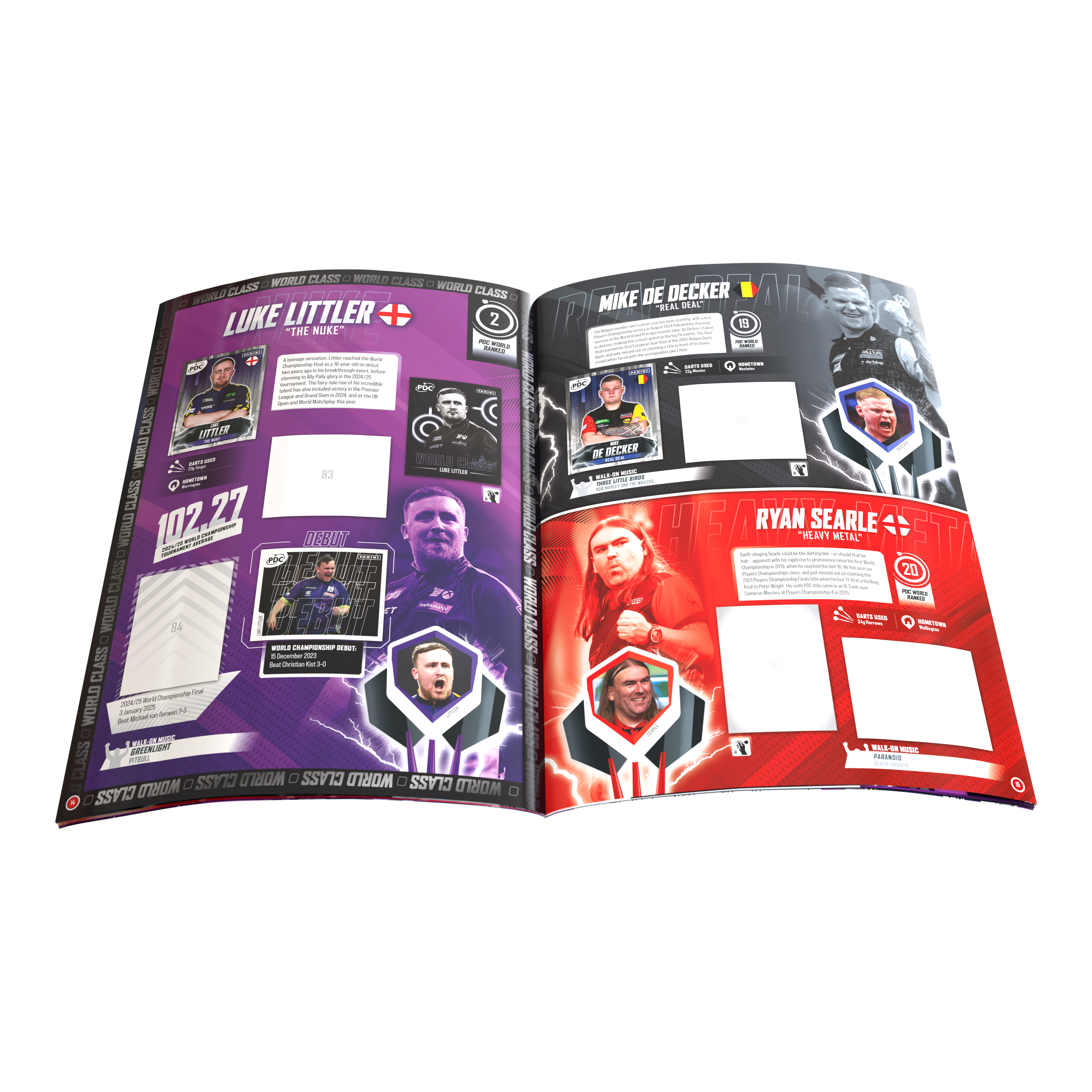 Panini PDC World Darts Championship 2025/26 - Official Sticker Hardcover Collector's Album Auf dem Bild ist das Panini PDC World Darts Championship 2025/26 - Official Sticker Hardcover Sammelalbum zu sehen. Es dient zum Sammeln der offiziellen Dart-Sticker.