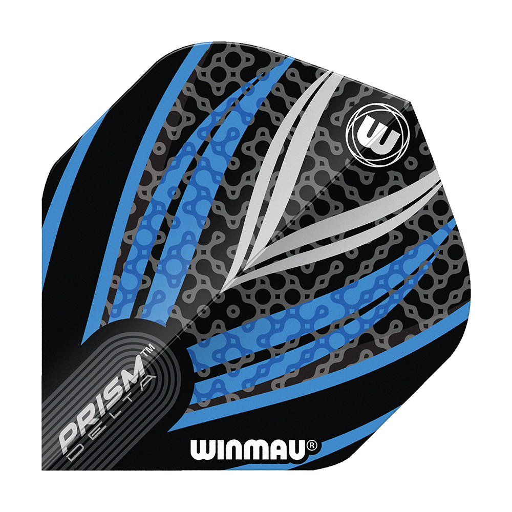 Winmau Prism Delta Schwarz Weiß Blau No2 Standard Flights