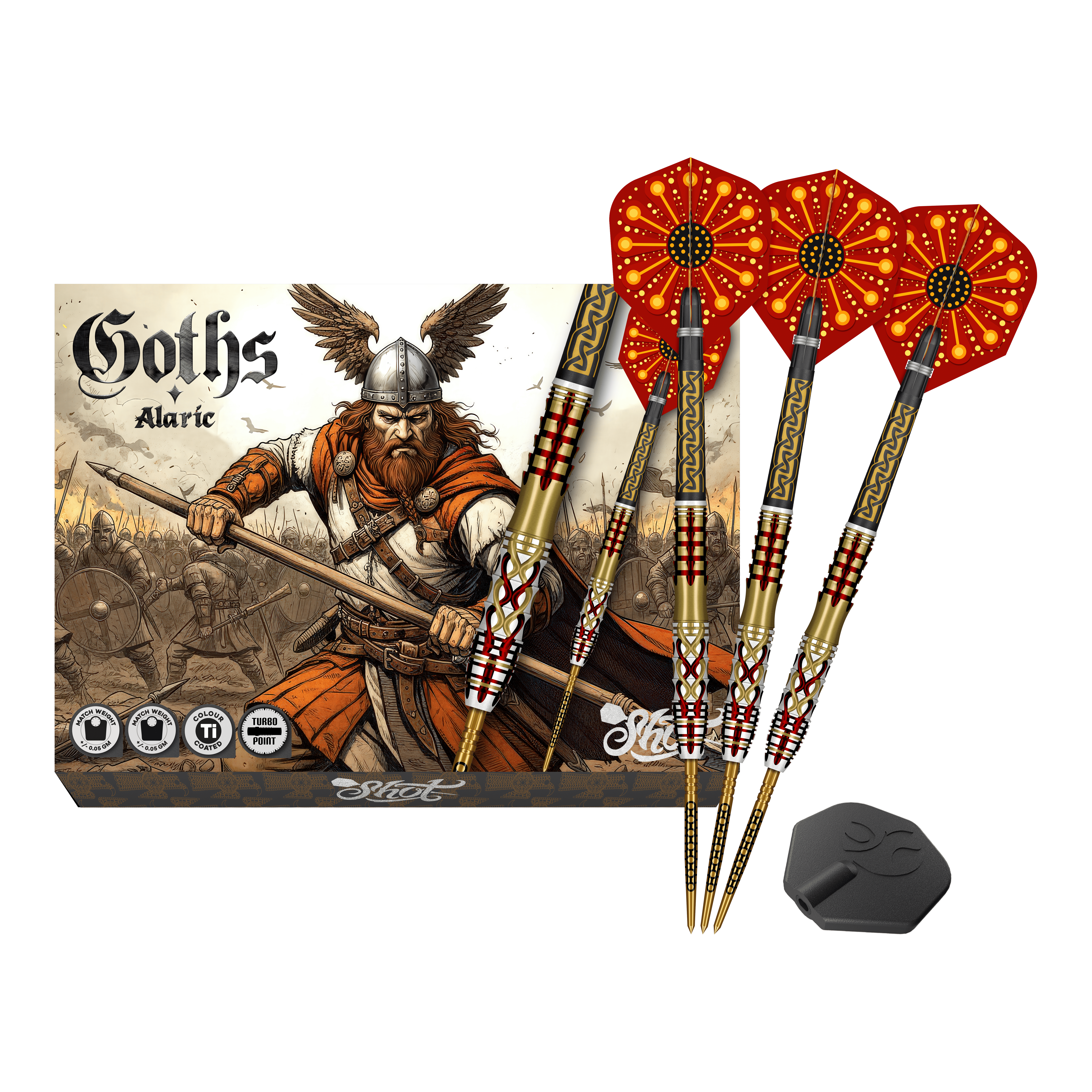 Shot Goths Alaric Turbo Point Steel Darts - 23g