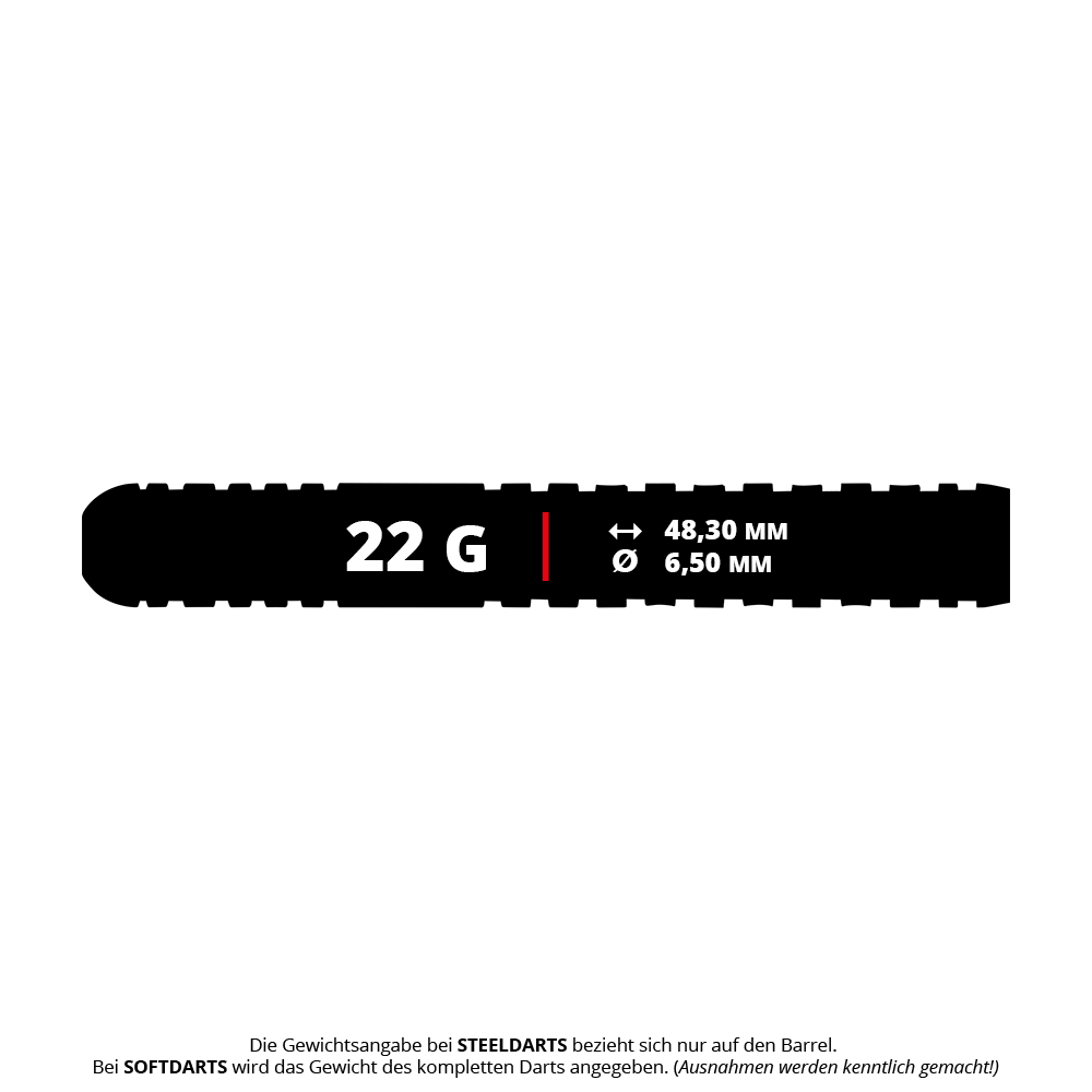 Unicorn Wraith Ross Smith Steeldarts - 22g Unicorn Wraith Ross Smith Steeldarts mit einem Gewicht von 22 Gramm sind abgebildet. Diese Darts bieten Präzision für Steeldartspieler.