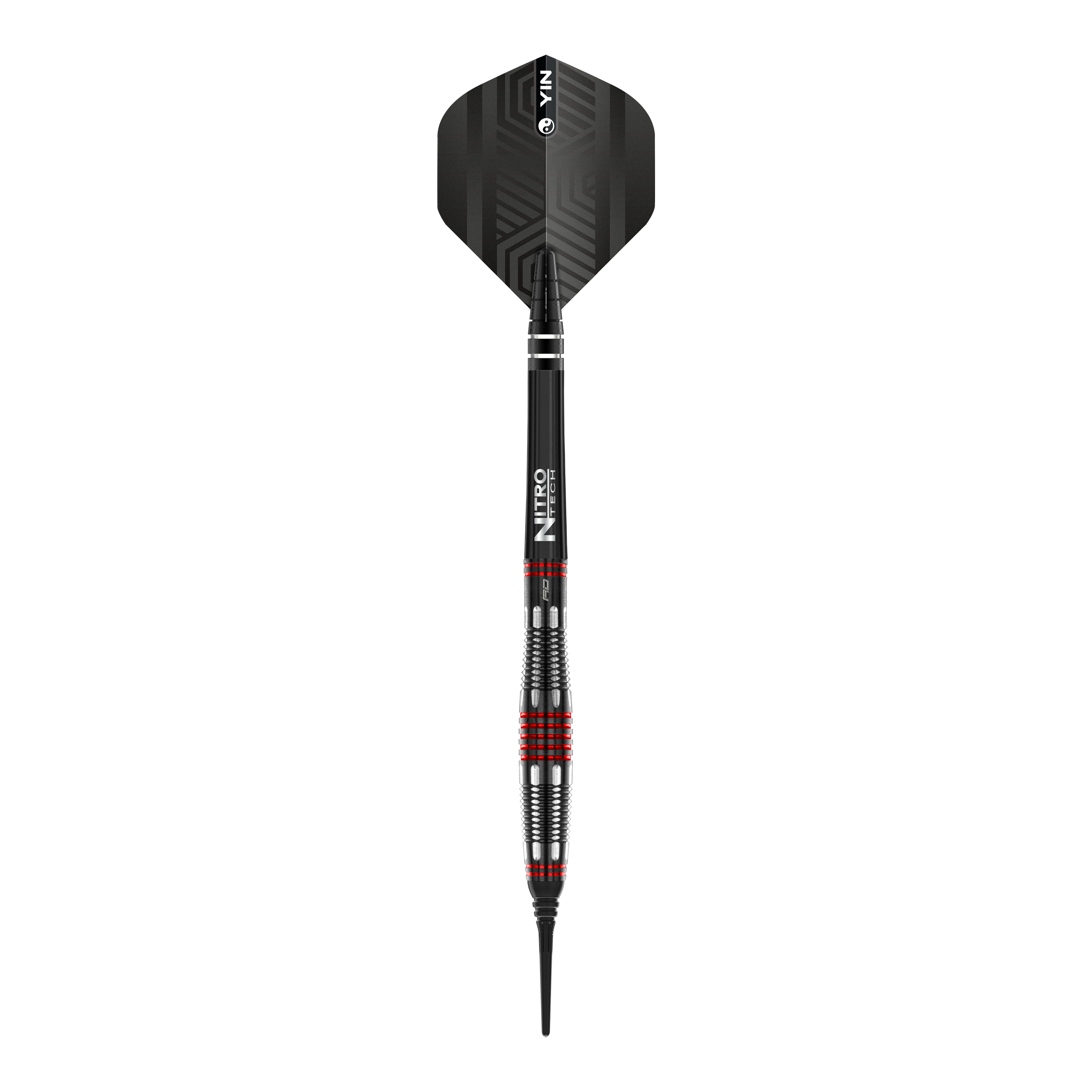 Red Dragon Marlin Venom Soft Darts - 22g Das Bild zeigt einen Red Dragon Marlin Venom Softdart mit einem Gewicht von 22g. Der Dart hat ein modernes Design mit schwarzen und roten Akzenten.