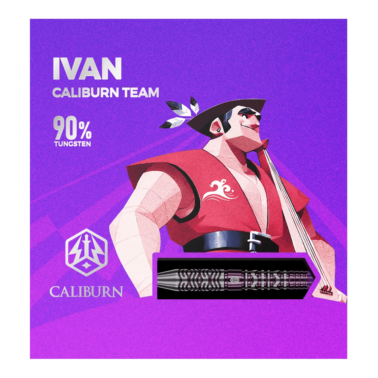 Caliburn Awakening Ivan steel darts Zu sehen sind die Caliburn Awakening Ivan Steeldarts. Diese Steeldarts sind bekannt für ihre Präzision.