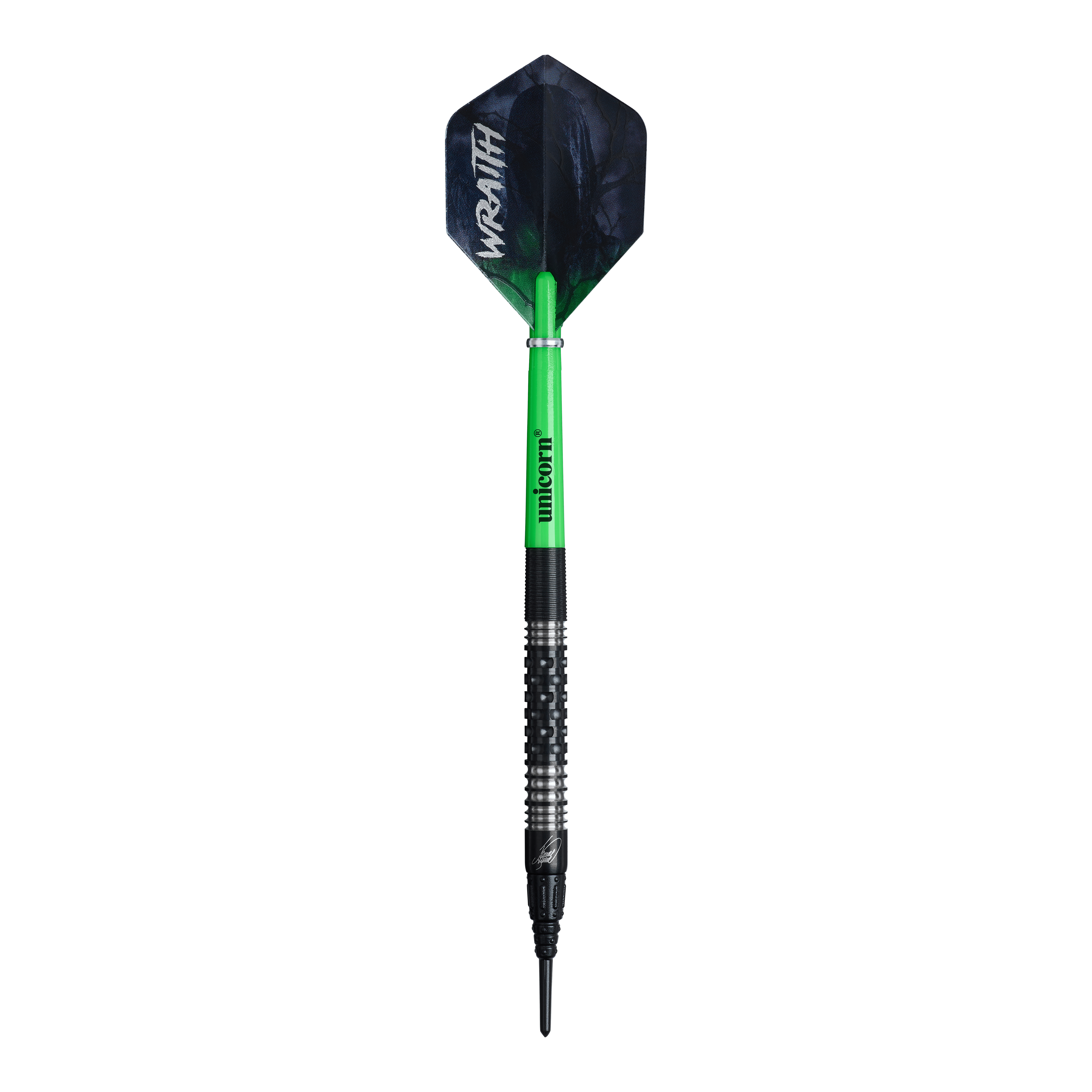 Unicorn Wraith James Wade Soft Darts - 19g Das Foto zeigt die Unicorn Wraith James Wade Softdarts - 19g. Es handelt sich um hochwertige Softdarts für ambitionierte Spieler.