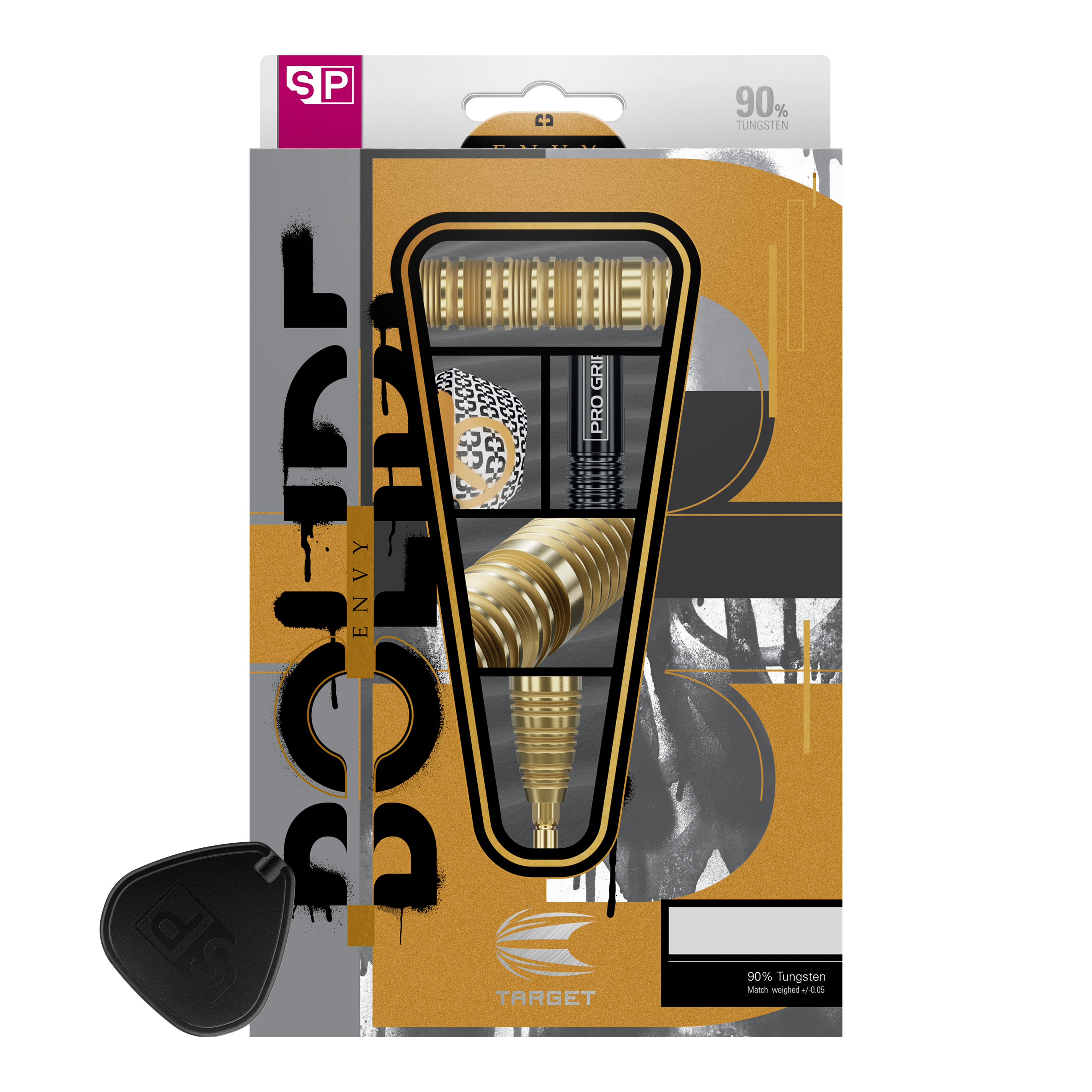 Abgebildet ist der Target Bolide Envy 05 Swiss Point Steeldarts. Das Produkt ist für Dartspieler geeignet.