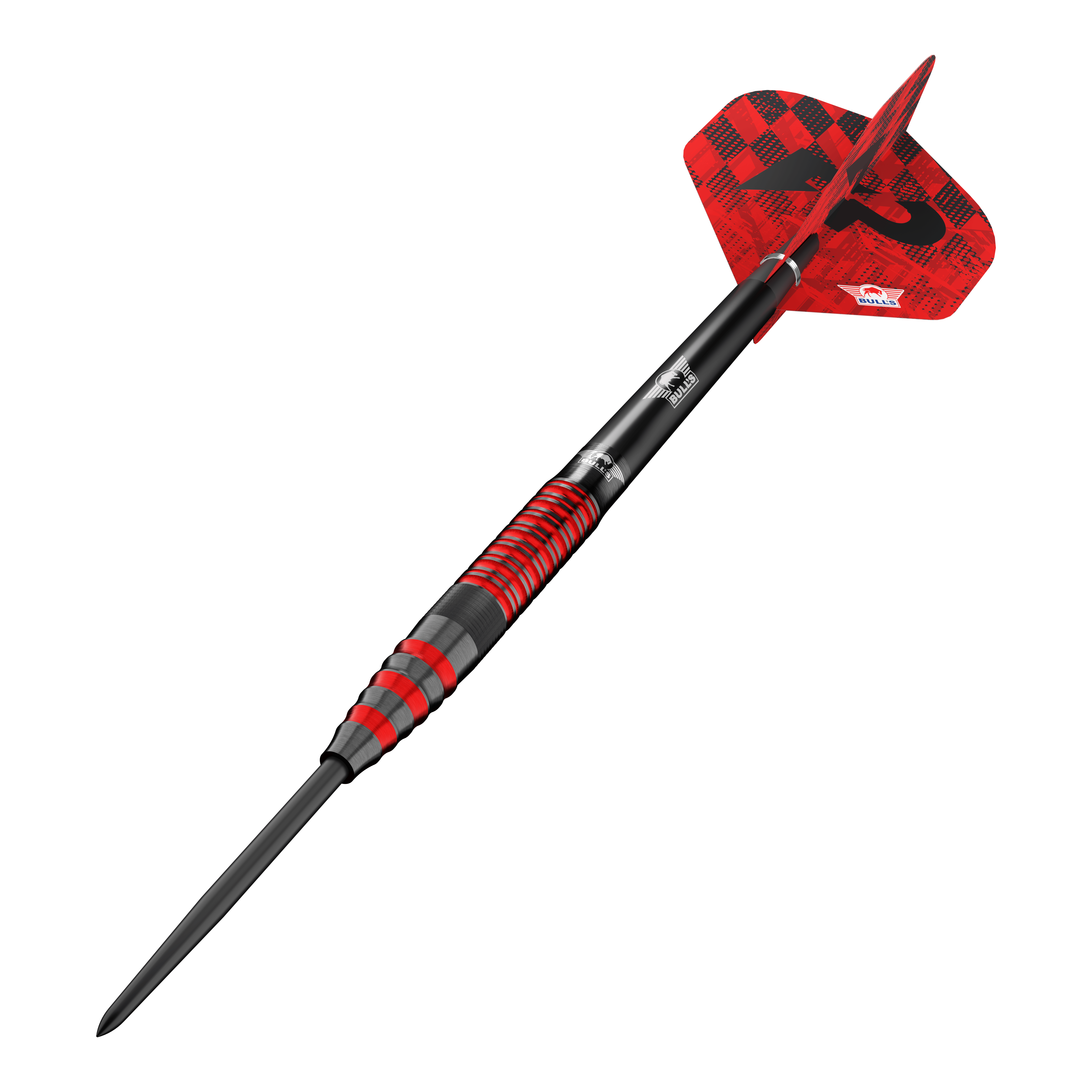 Bulls NL Florian Preis Steeldarts - 23g ist auf dem Bild dargestellt. Die Steeldarts werden aus einer zusätzlichen Ansicht präsentiert.