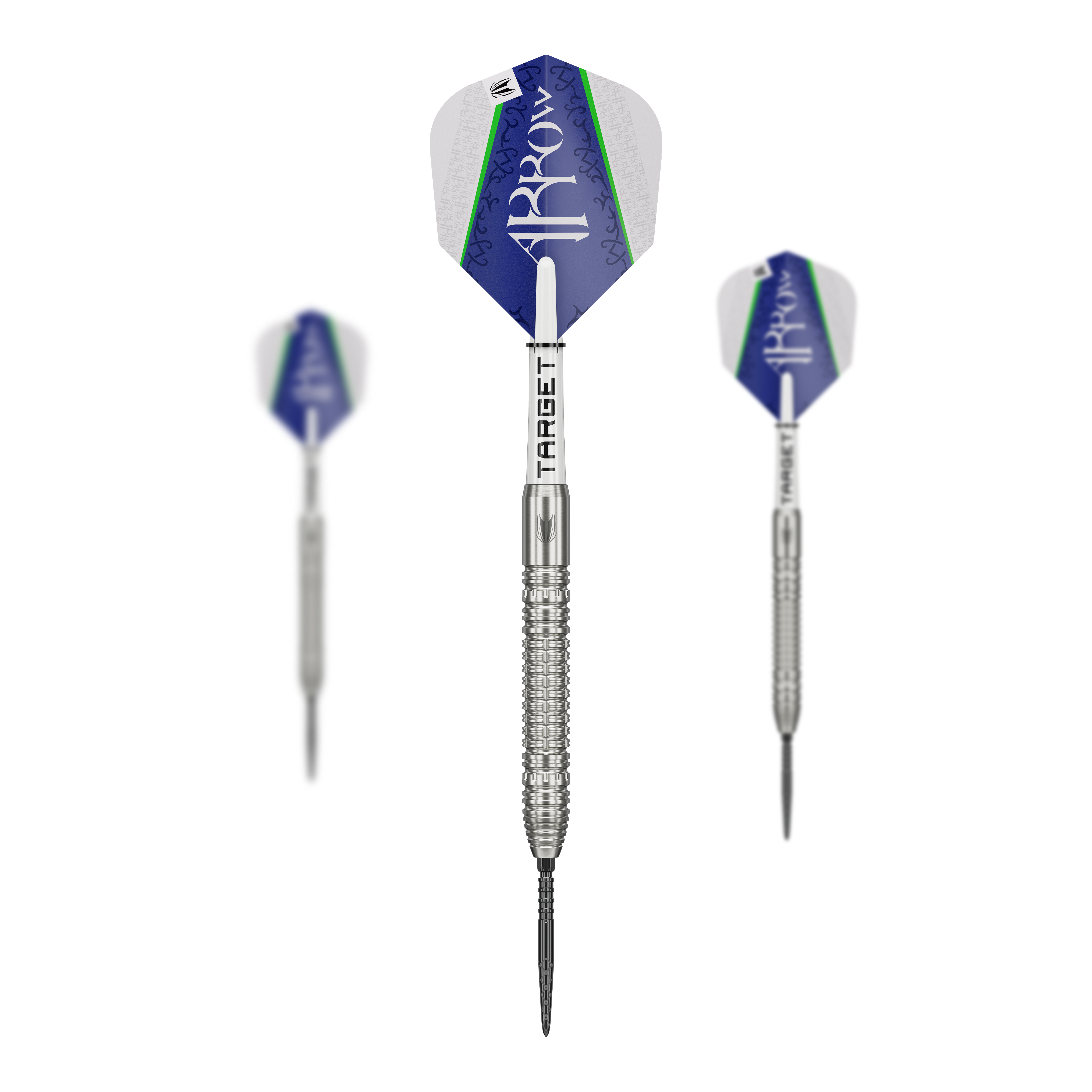 Target Shane McGuirk GEN1 Swiss Point Steel Darts - 23g Target Shane McGuirk GEN1 Swiss Point Steeldarts - 23g sind als Set dargestellt. Die Barrels zeigen eine besondere Riffelung.