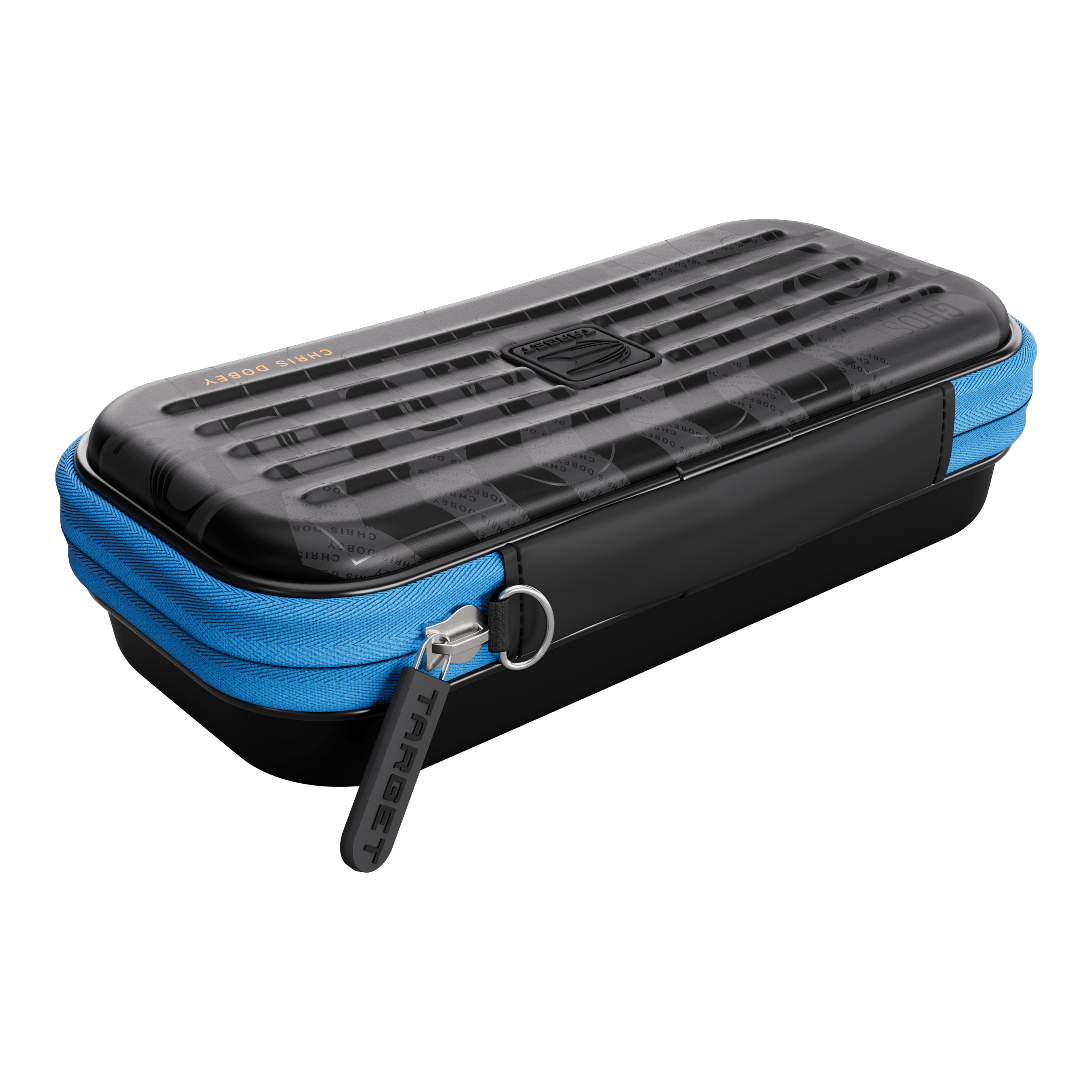 Das Bild stellt das Takoma Ghost Series Chris Dobey Dartcase dar. Die Tasche schützt und transportiert Dartzubehör sicher.