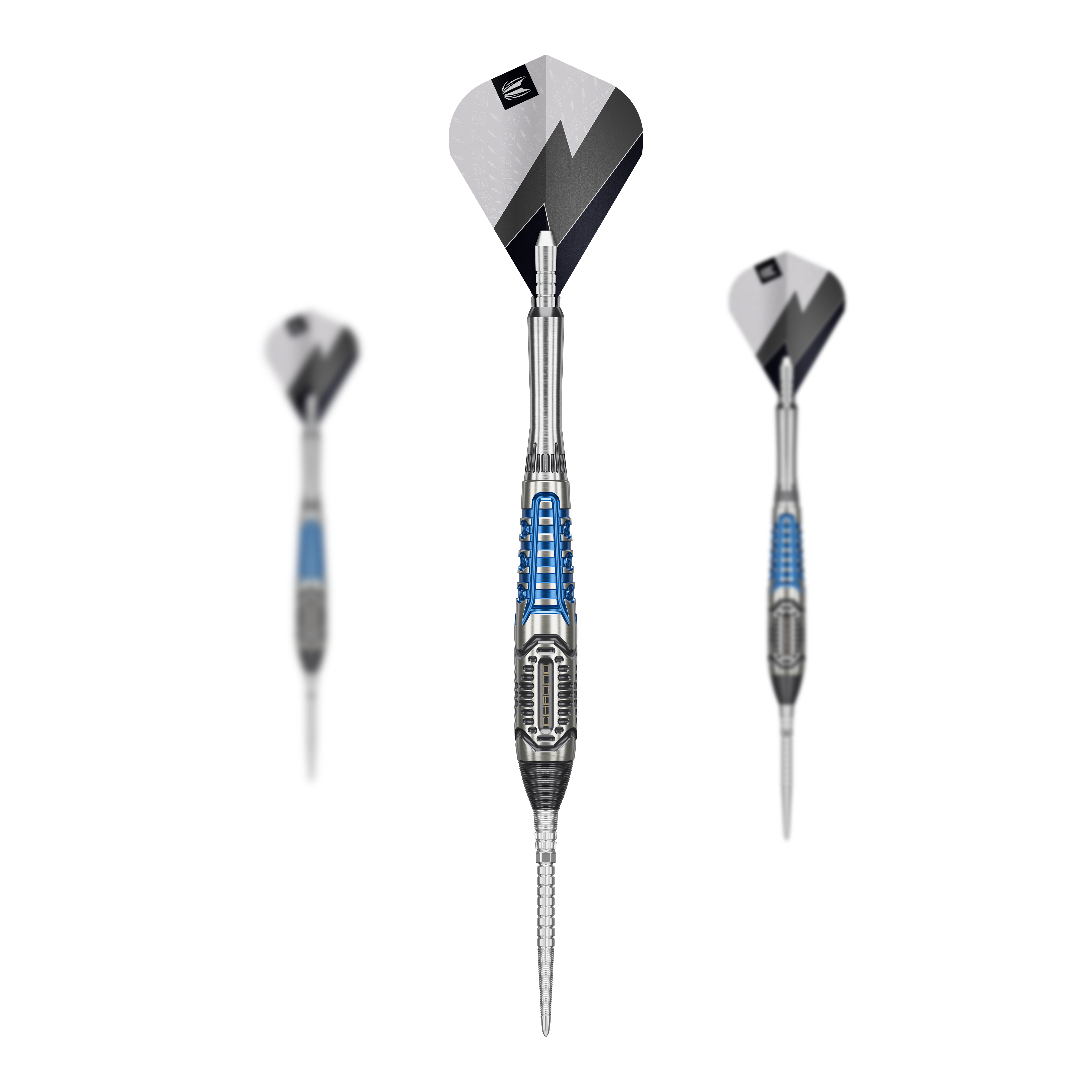 Target Phil Taylor Power X Chrono Swiss Points steel darts Das Bild zeigt die Target Phil Taylor Power X Chrono Swiss Points Steeldarts. Gezeigt wird ein Satz Darts mit spezieller Gestaltung.