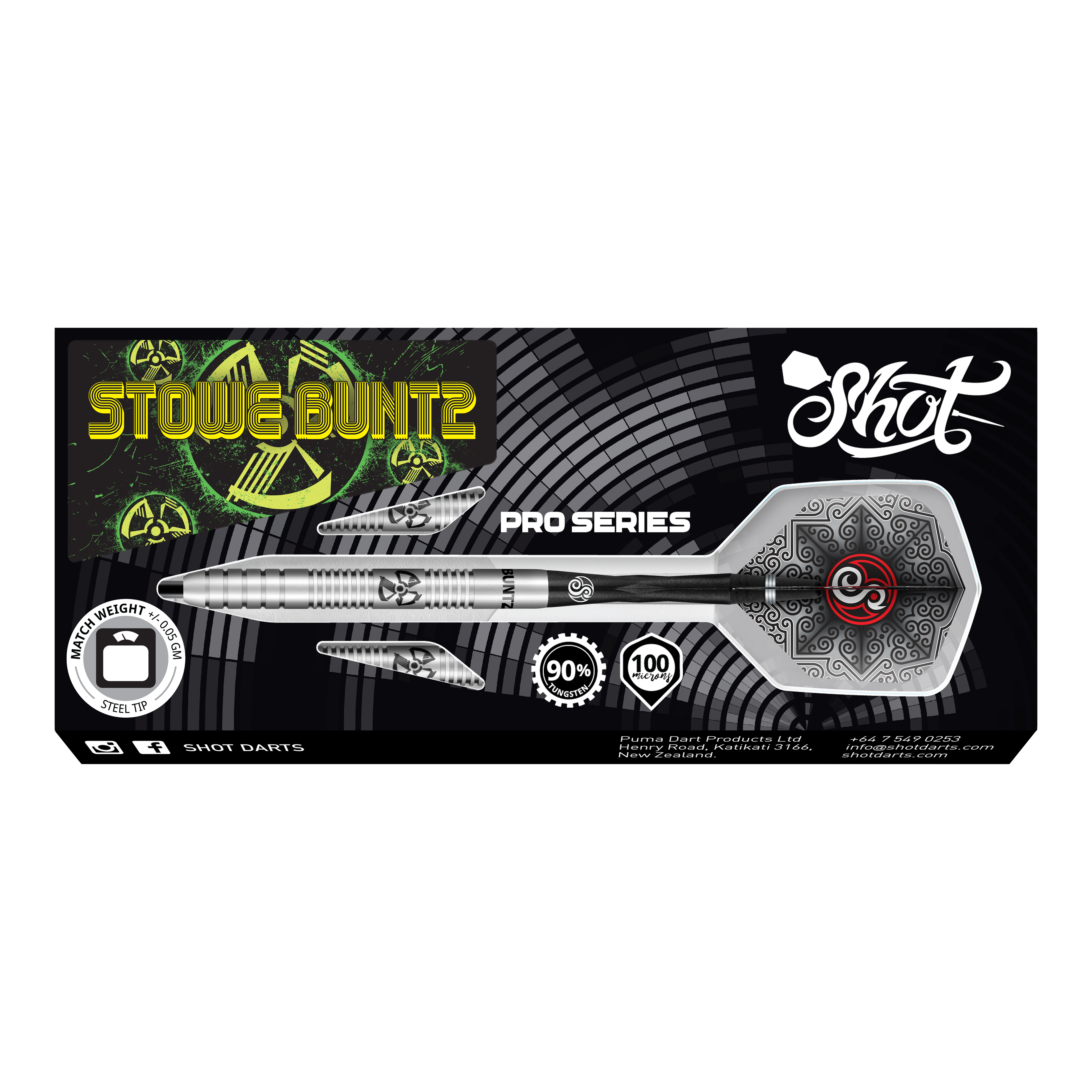 Shot Pro-Series Stowe Buntz Steel Darts - 23g