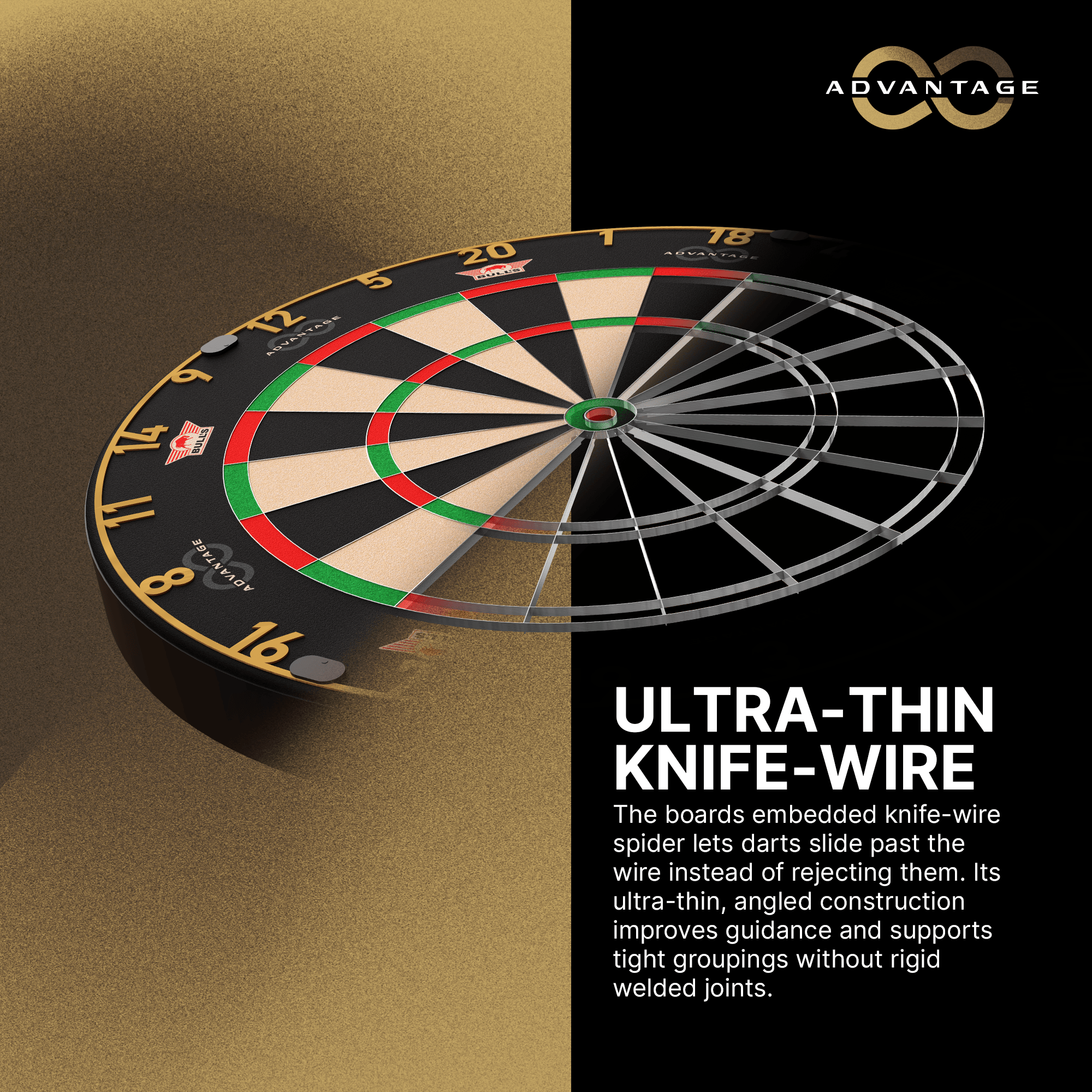 Bulls NL Advantage 8 steel dartboard Hier ist das Bulls NL Advantage 8 Steeldartboard zu sehen. Die Dartscheibe bietet eine hochwertige Spielfläche.