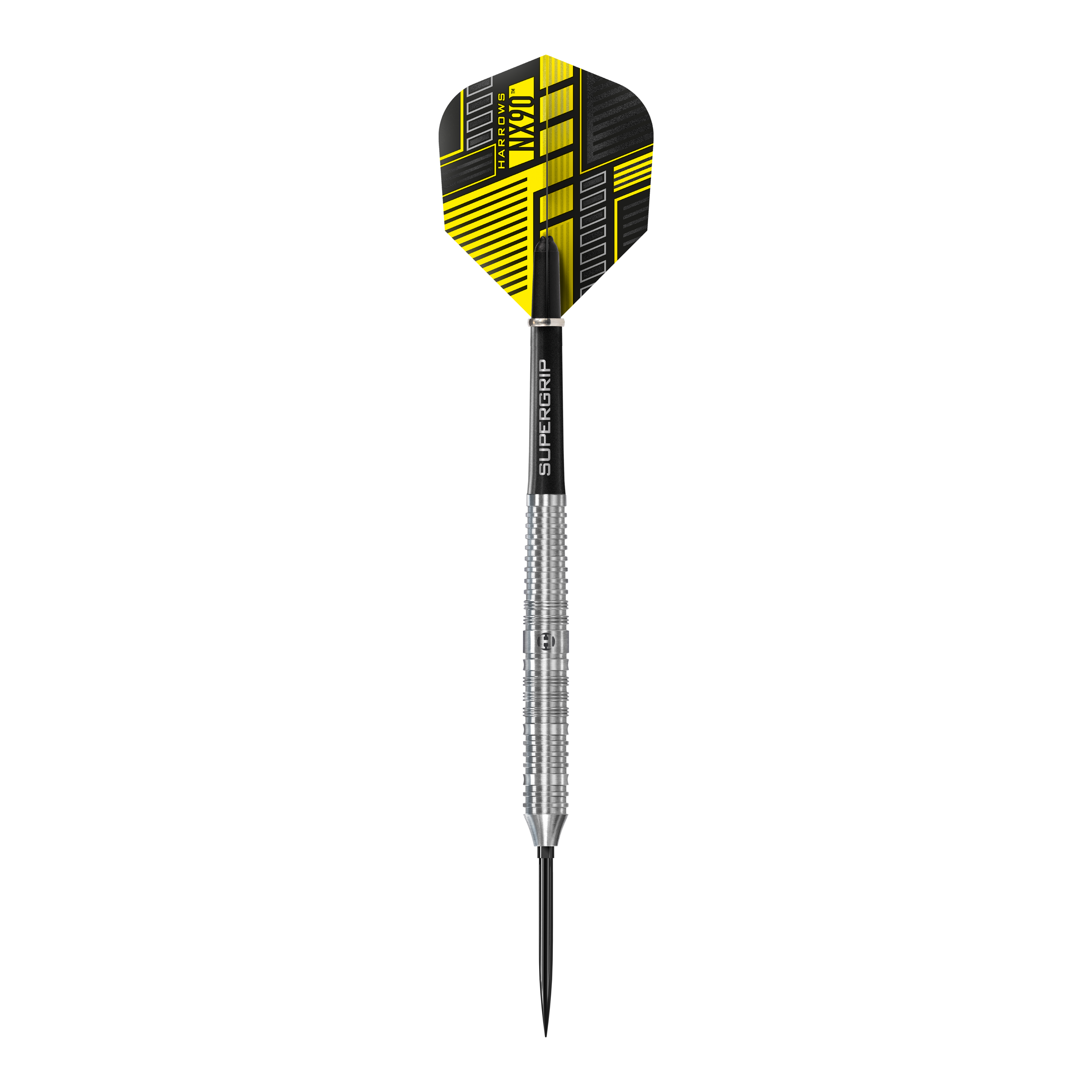Abgebildet sind die Harrows NX90 Parallel Quick Point Steeldarts. Die Darts haben ein modernes Design und sind speziell für Präzision entwickelt.