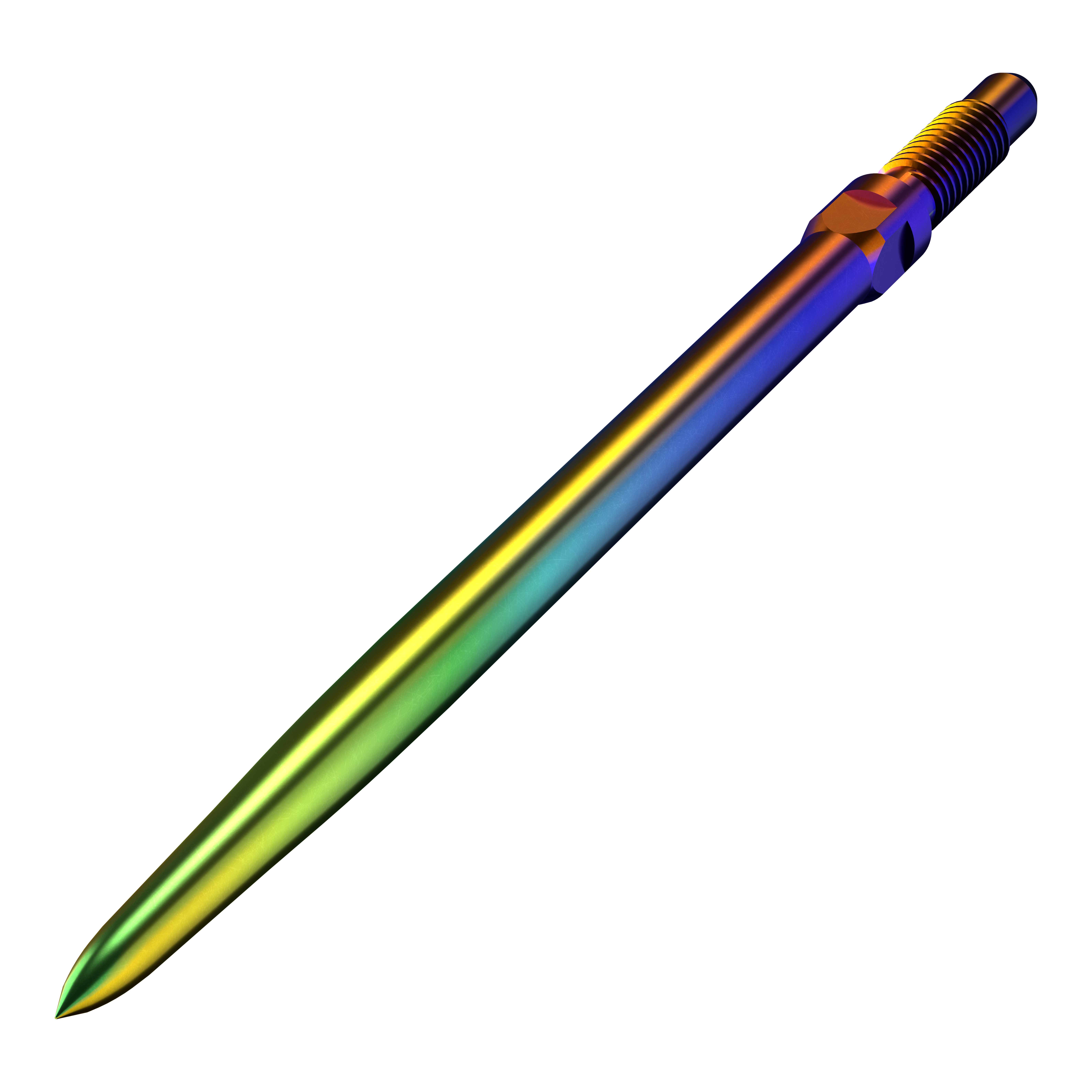 Bulls NL Convertible Point Dart Tips - Smooth - Rainbow Ein Bild mit dem Dateinamen BU57716_BullsNL_Convertible_Points_Smooth_Rainbow_36mm_2. Es stellt vermutlich eine weitere Ansicht eines Dartspitzen-Artikels in Regenbogenfarben dar.