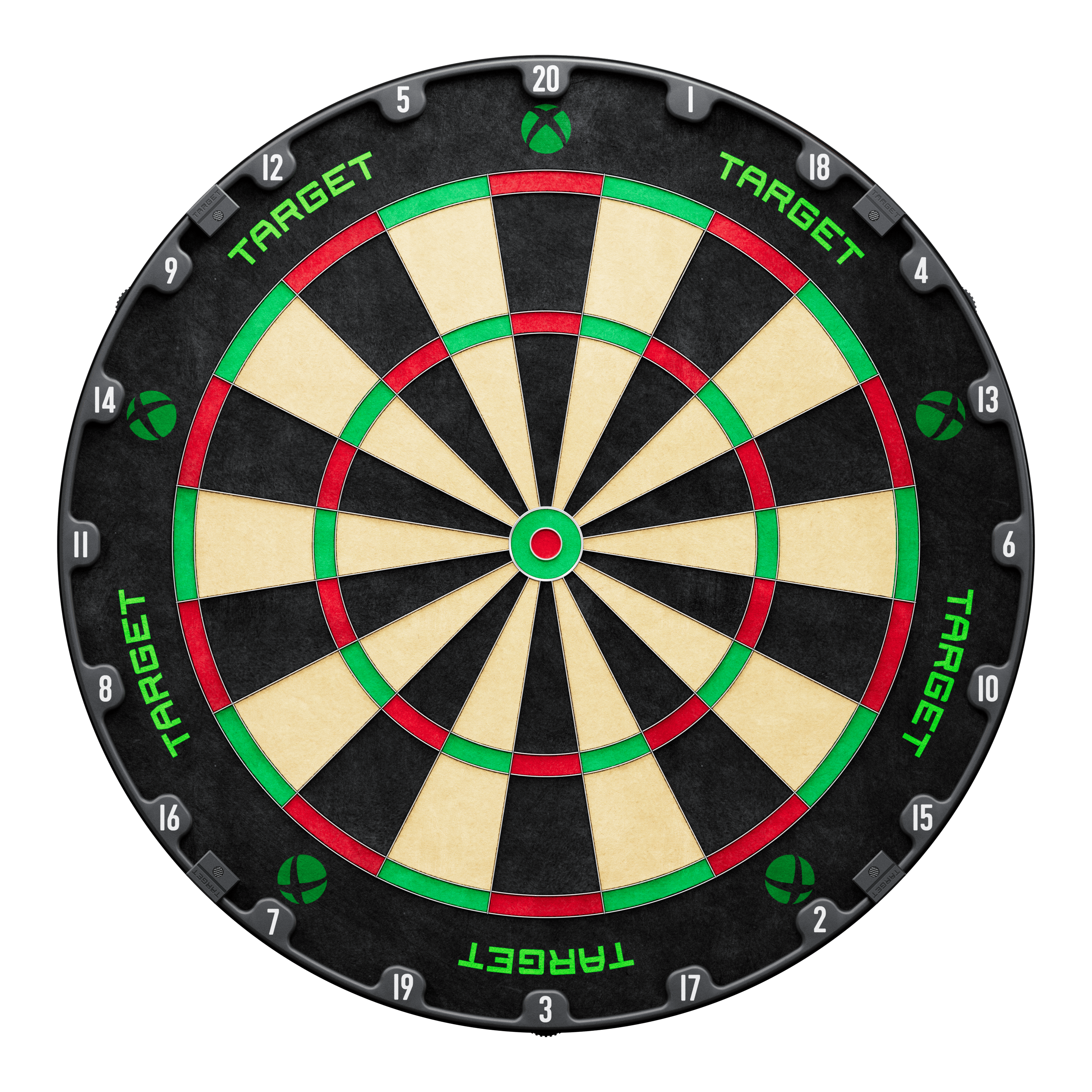 Das Bild zeigt das Target Xbox Dartboard Surround Bundle. Ein Set für Darts-Liebhaber zur Verbesserung des Spielerlebnisses.