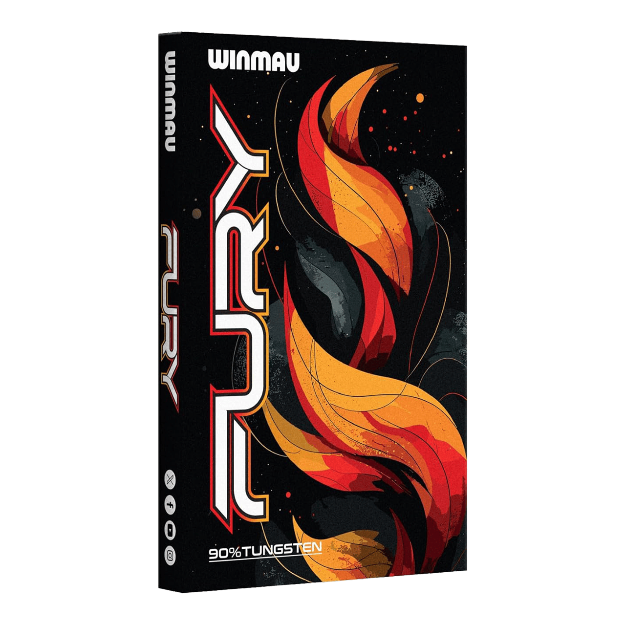 Abgebildet sind die Winmau Fury Steeldarts mit 22g Gewicht. Diese Darts eignen sich ideal für präzises Werfen.