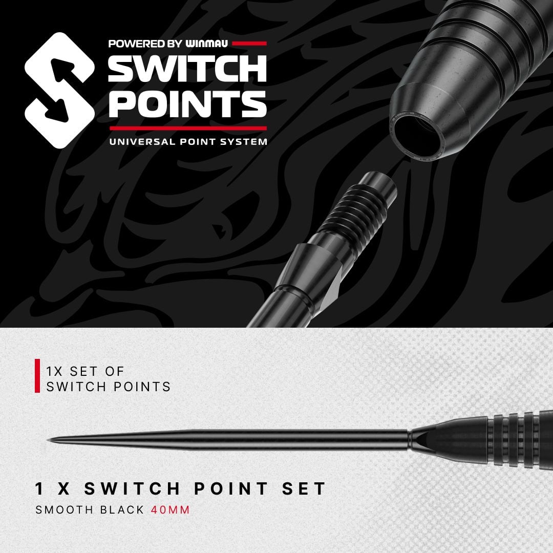Red Dragon Jonny Clayton RD-ADV Switch Point Steel Darts Das Produkt auf der Aufnahme heißt RedDragon_JC_ADV_V1_1080x1080_03. Es wird in klarem Licht und aus passender Perspektive präsentiert.