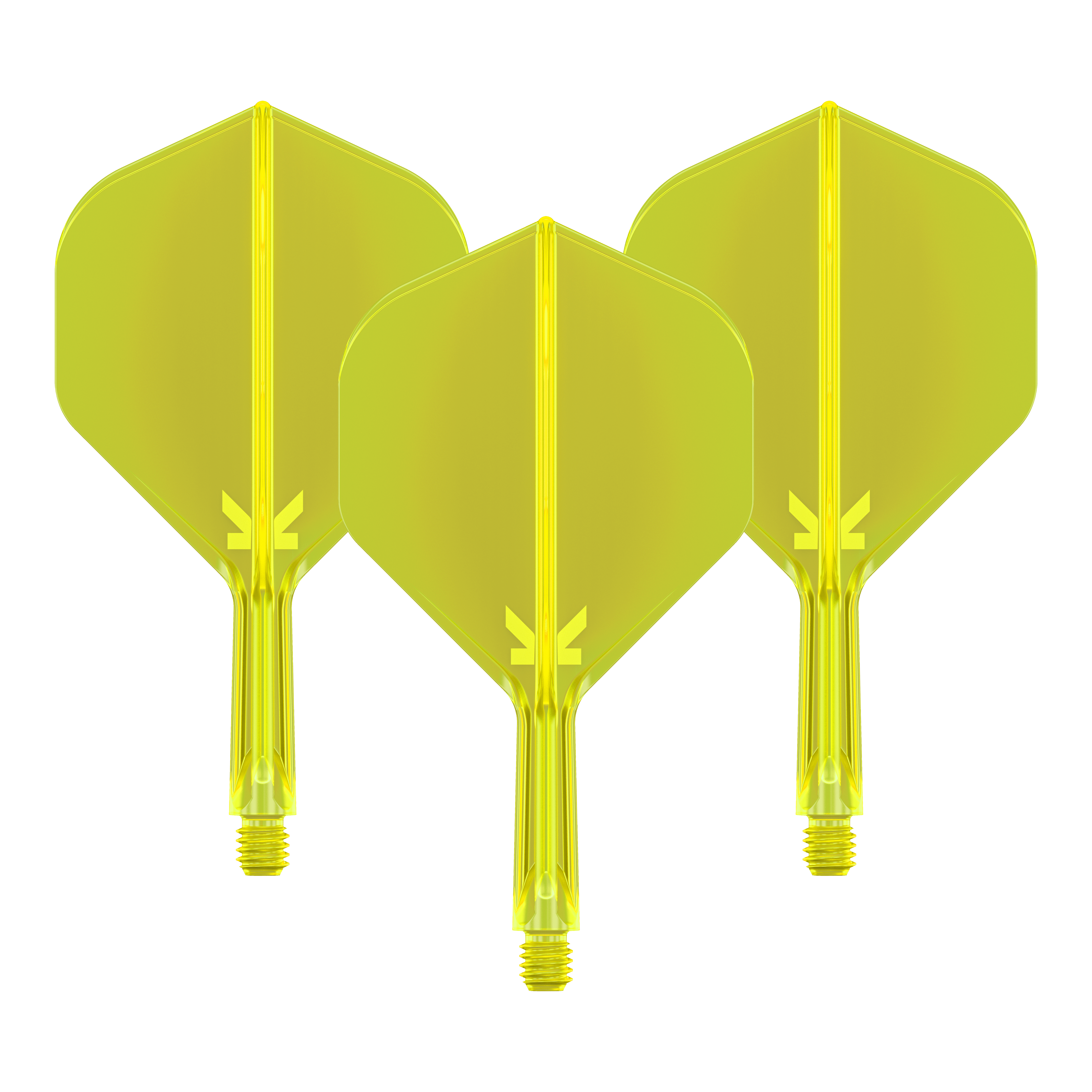 Target K-Flex No2 Standard Flight System - Neon Yellow Abgebildet ist das Target K-Flex No2 Flight-System in Neon-Gelb, 19mm. Es handelt sich um ein Set Dart-Flights und -Shafts für den Dartsport.
