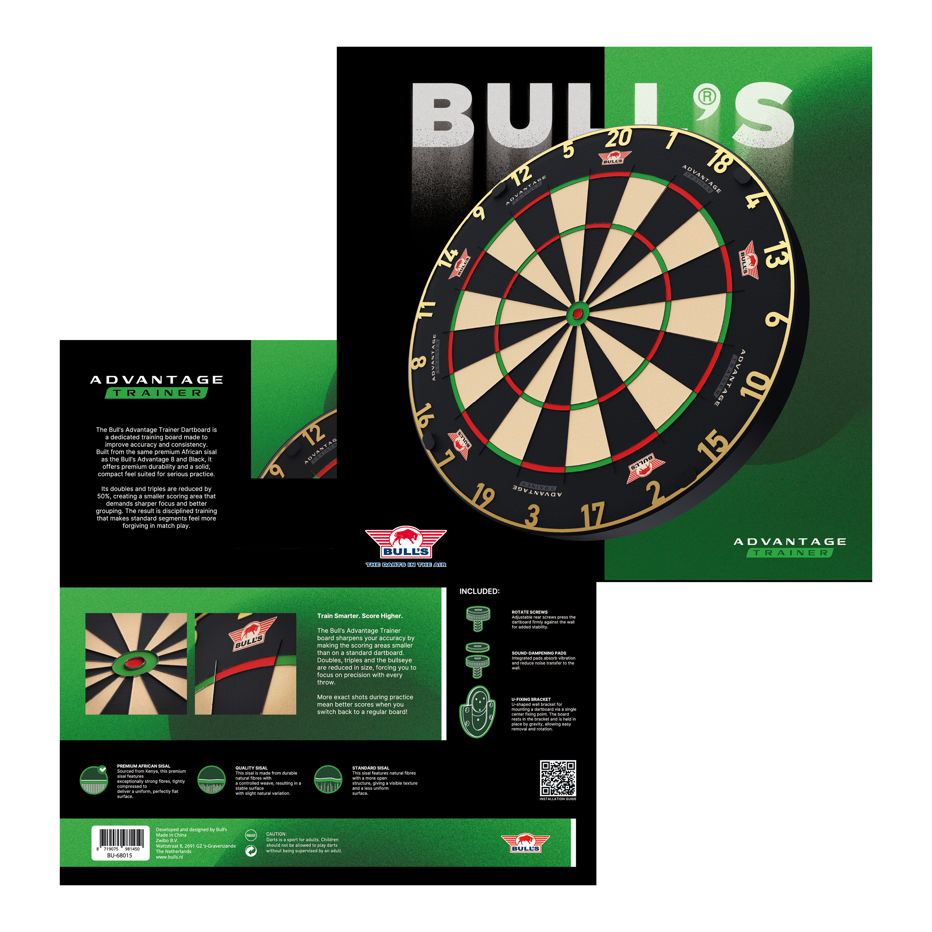 Bulls NL Advantage 8 TRAINER steel dartboard