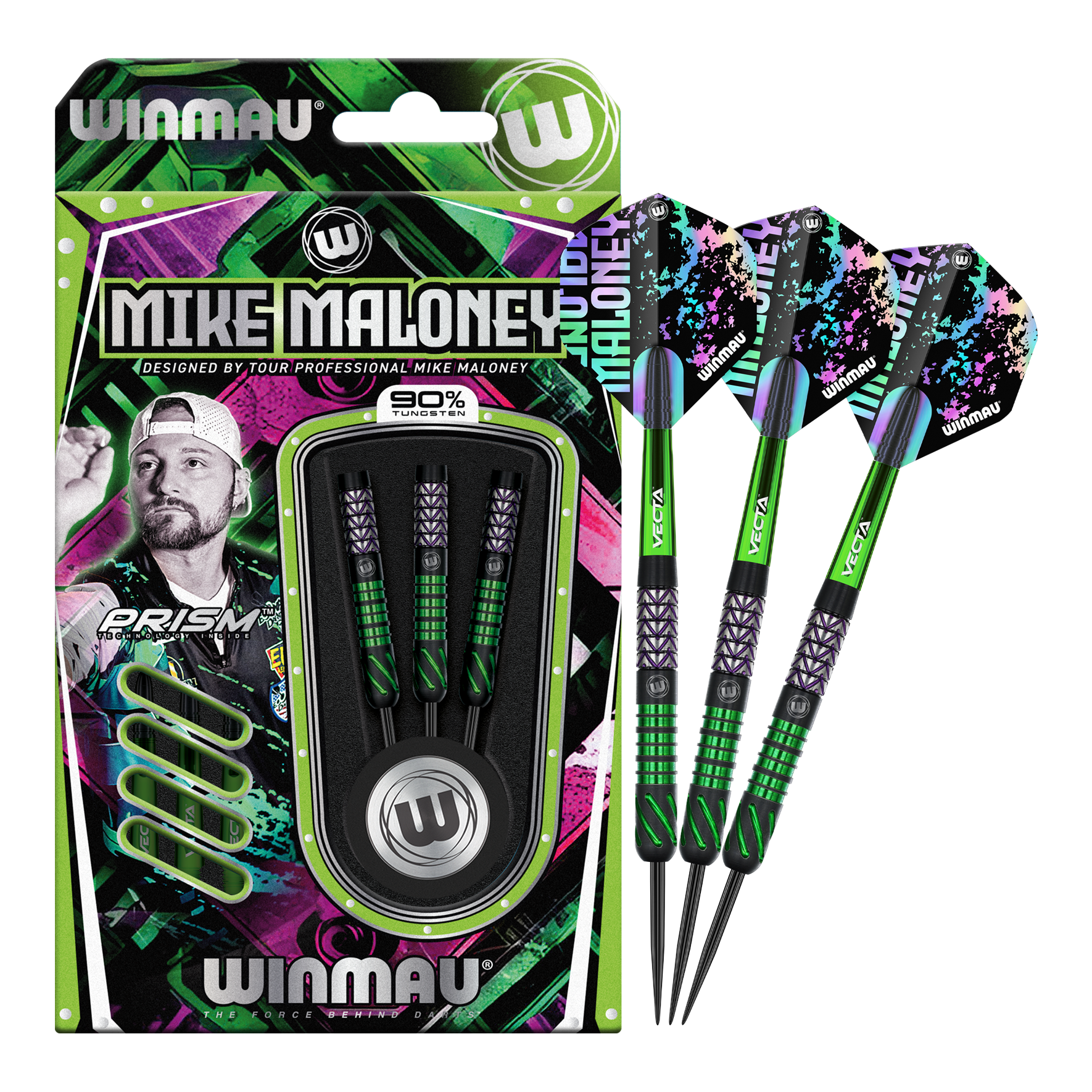 Das Bild zeigt die Winmau Mike Maloney Steeldarts. Diese Darts sind bekannt für ihre hohe Qualität.
