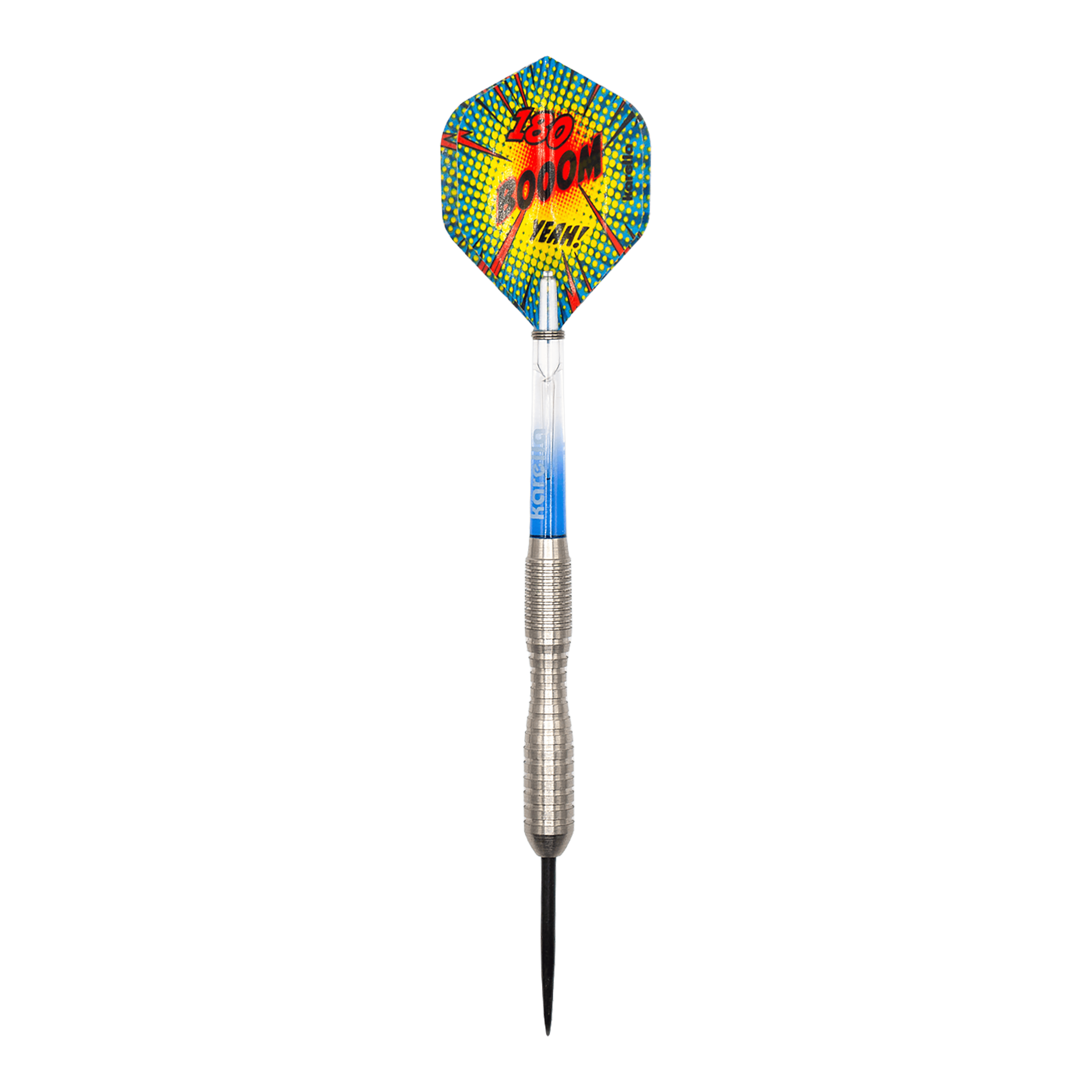 Hier ist ein Karella Comic Line CL-3 Steeldarts - 24g abgebildet. Das Design des Dartpfeils ist gut sichtbar.