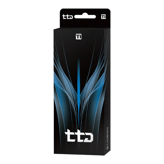 Das Bild zeigt die Caliburn TTD Complete Titanium T1 Silver Steeldarts - 5g. Die Steeldarts bestehen aus hochwertigem Titan und glänzen in Silber.