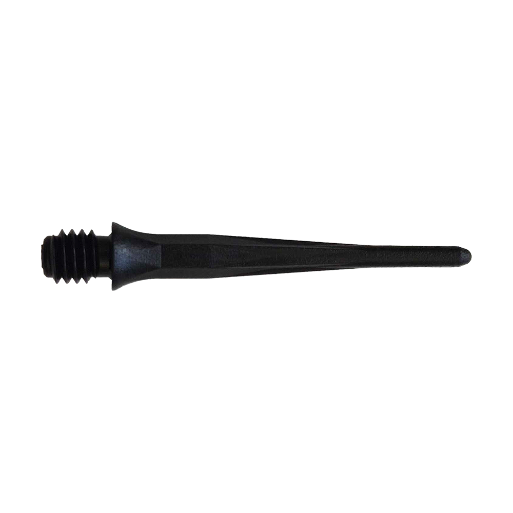 Caliburn 2BA soft dart tips black - pack of 50 Hier sieht man die Caliburn 2BA Softdartspitzen in Schwarz als 50er Packung. Die Spitzen sind ideal für Softdartspiele geeignet.