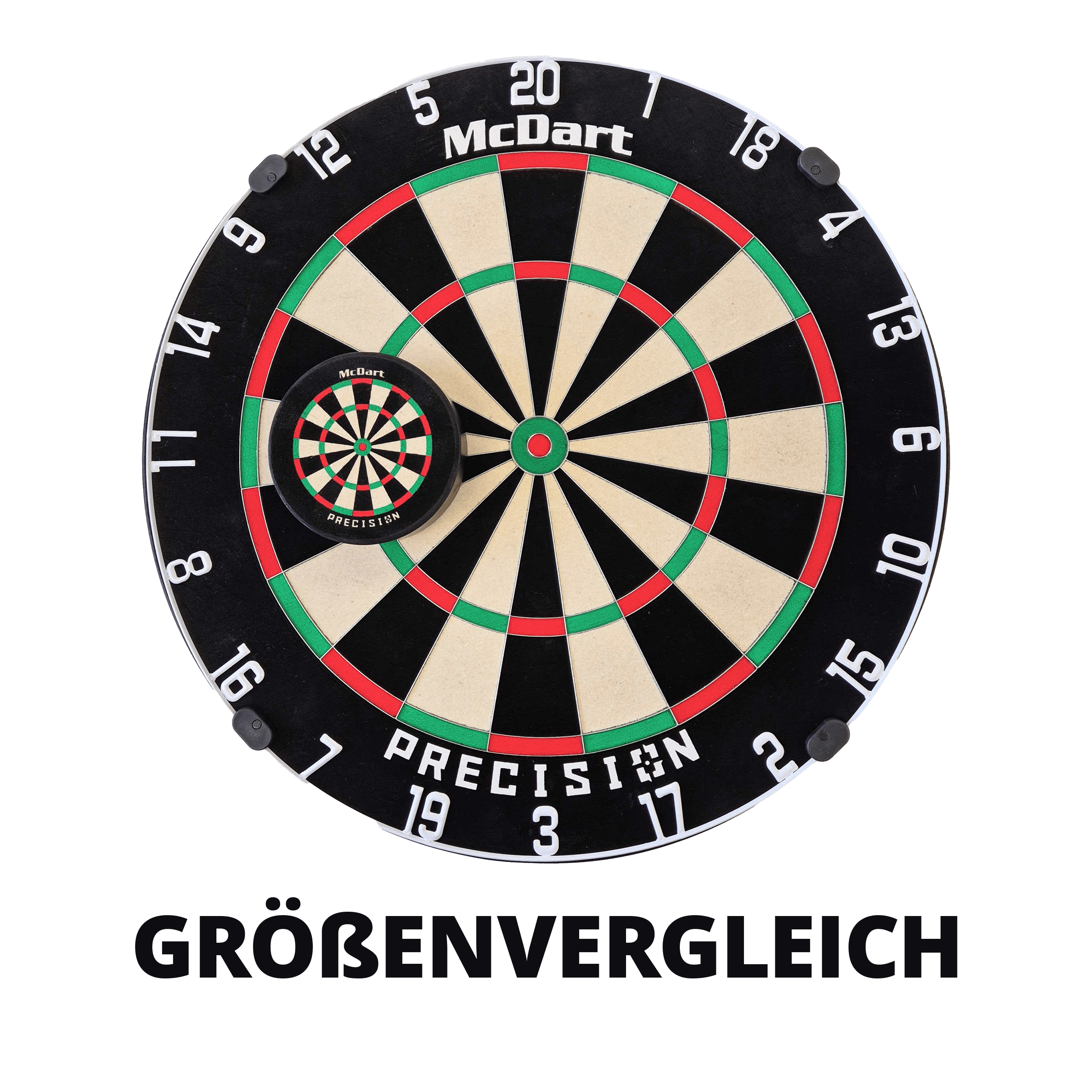 McDart Precision Mini Dartboard with custom text Abgebildet ist das McDart Precision Mini Dartboard mit individuellem Wunschtext. Es ist eine kleine, präzise Dartscheibe mit Halterung.